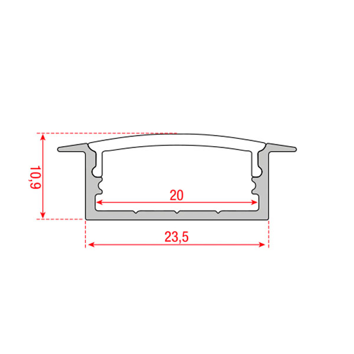 Profilo per striscia LED Profile Pro 19 Recessed, 2m, argento - Artecta A9930403