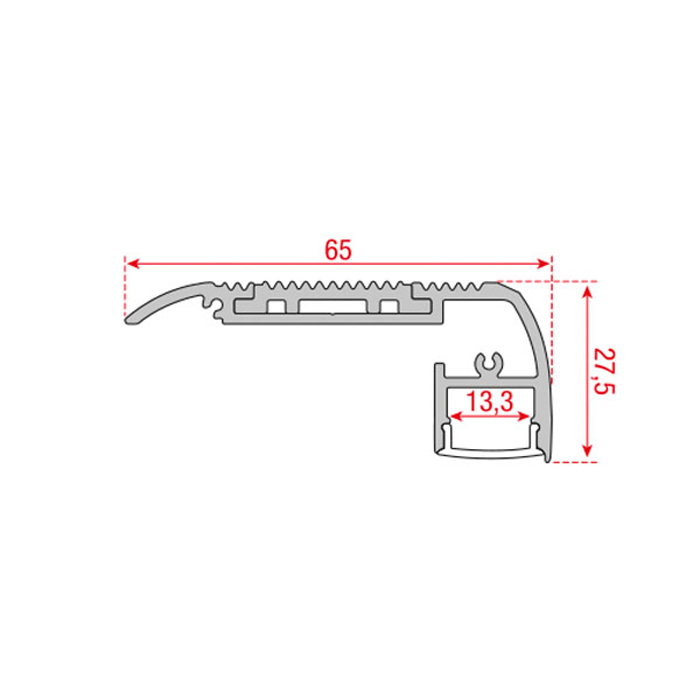 Profilo LED Profile Pro 27 Stair 2m Black - Artecta A9930411