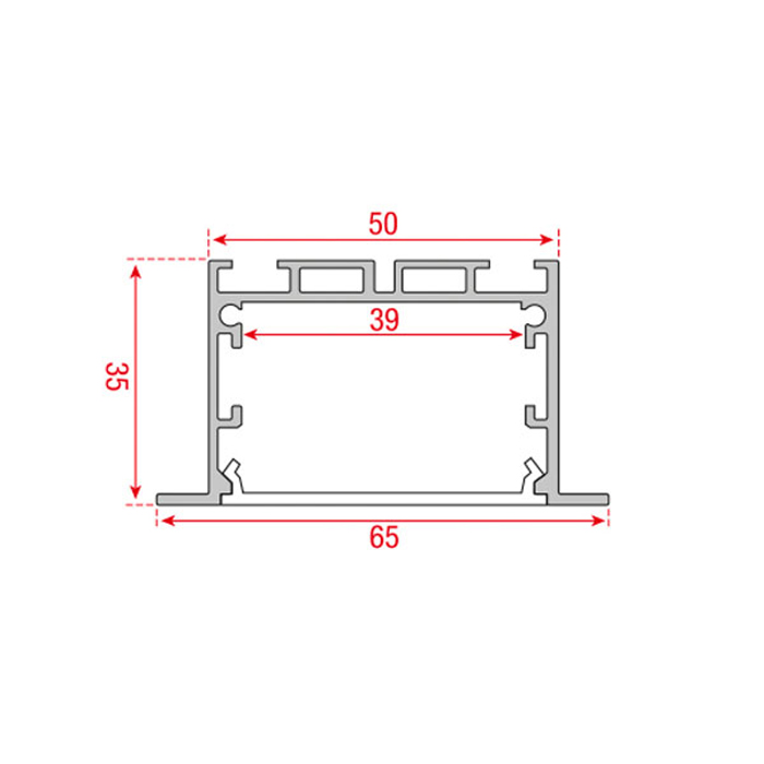 Profilo LED Profile Pro 28 Recessed 2m Silver - Artecta A9930413