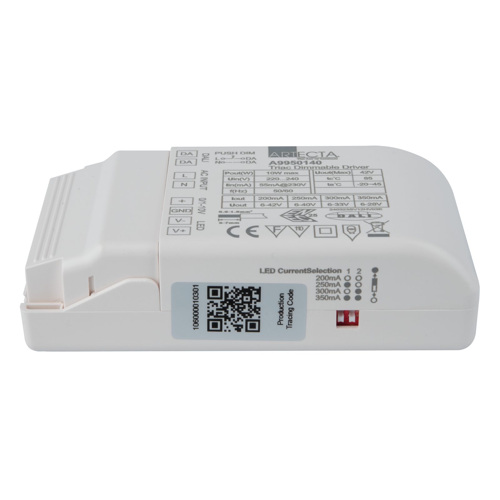 Driver LED universale 10 W dimmerabile DALI/Push/Triac/0-10V - Artecta A9950140