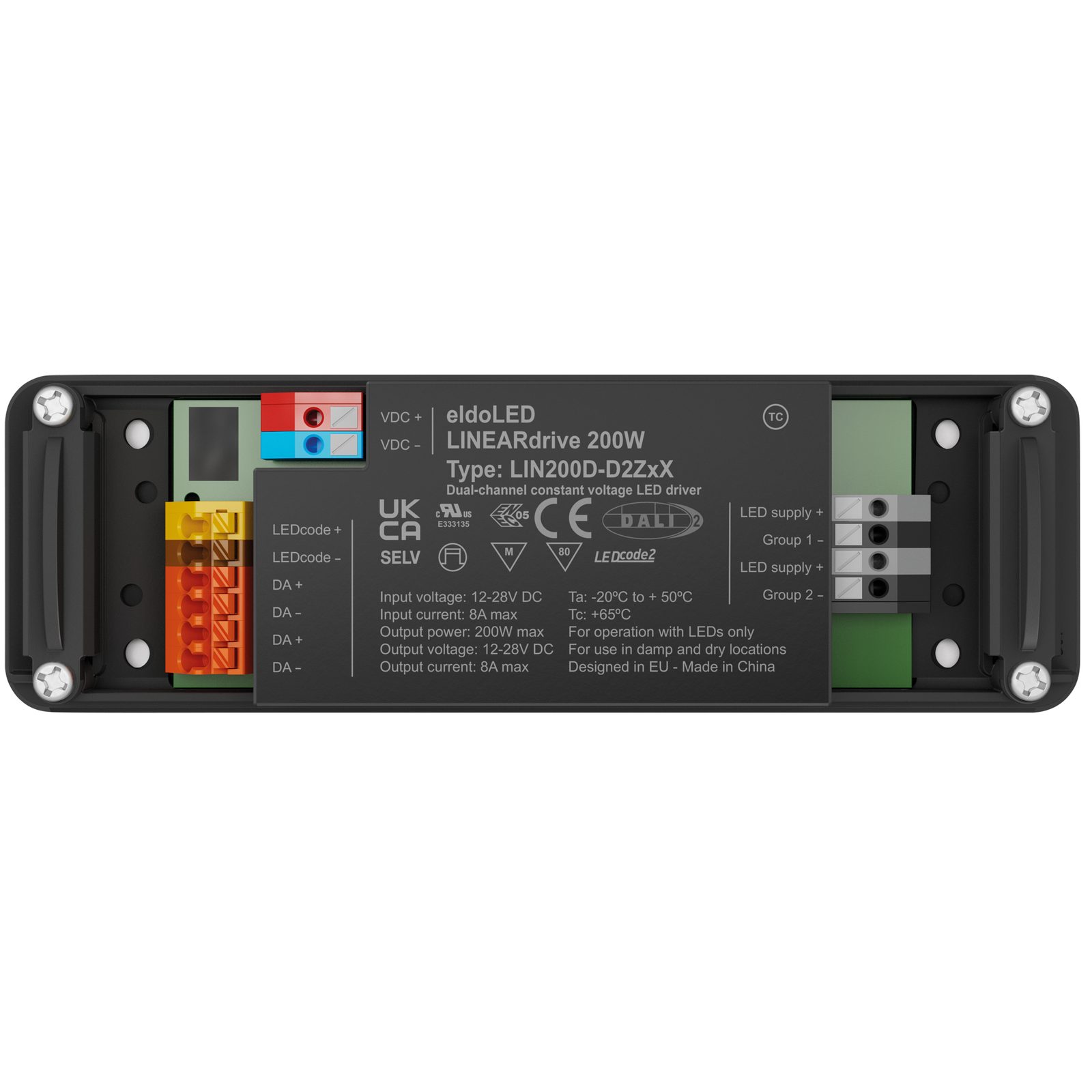 Driver LED LINEARdrive DC 200 W DALI DT6 2 uscite 1 canale - Eldoled A9950213