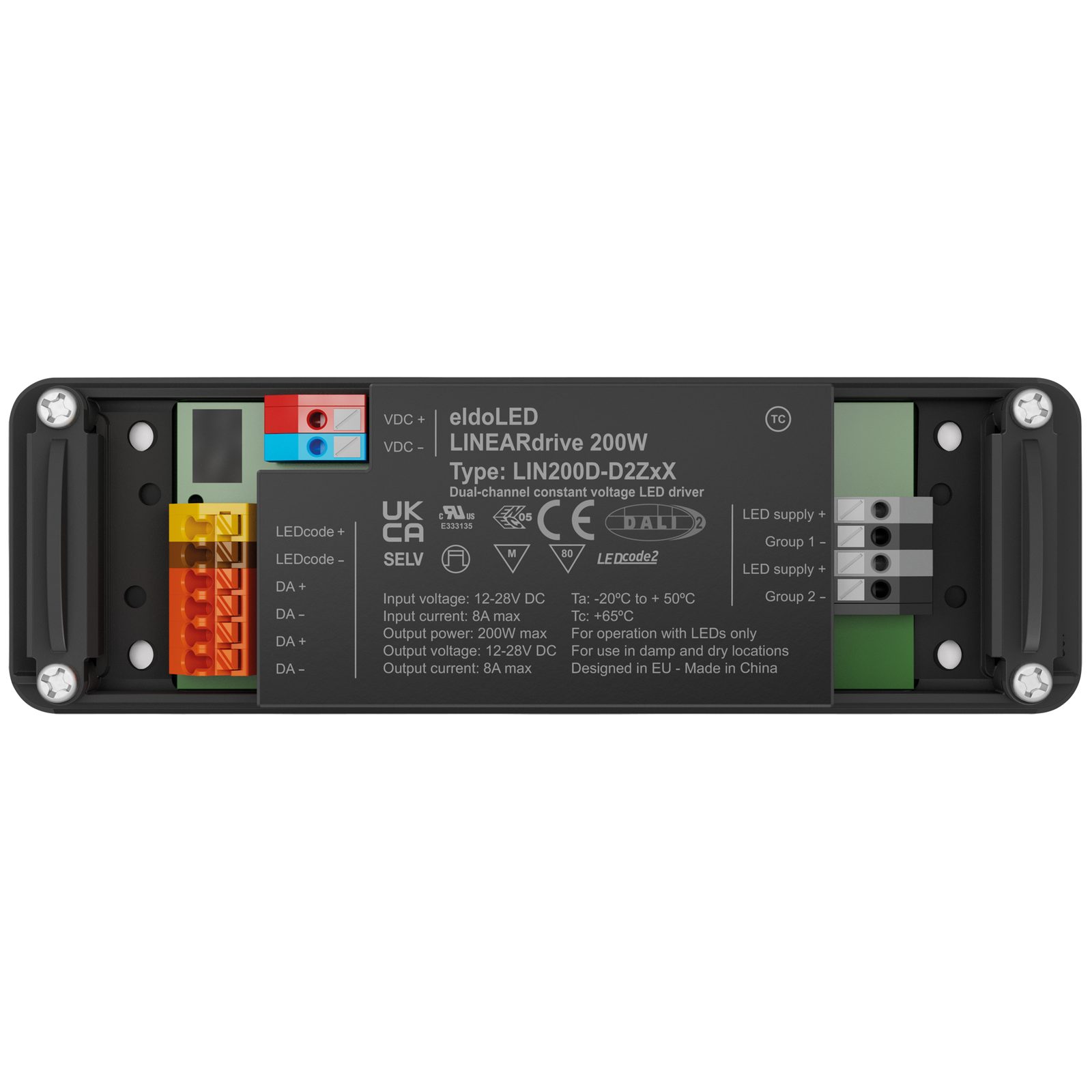 Driver LED LINEARdrive DC 200 W DALI DT6 2 uscite 2 canali - Eldoled A9950221