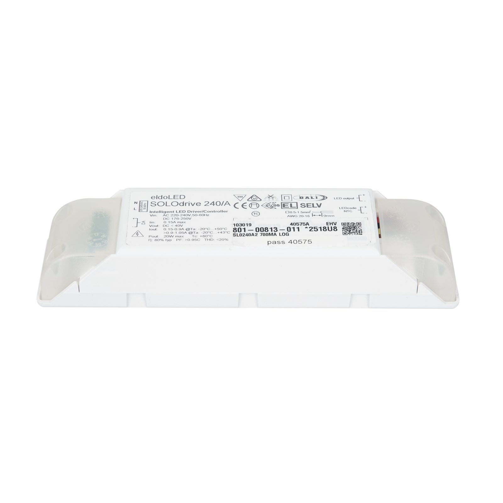 Driver LED SOLOdrive 20W DALI Push-dim con ritegno cavo - ELDOLED A9950250