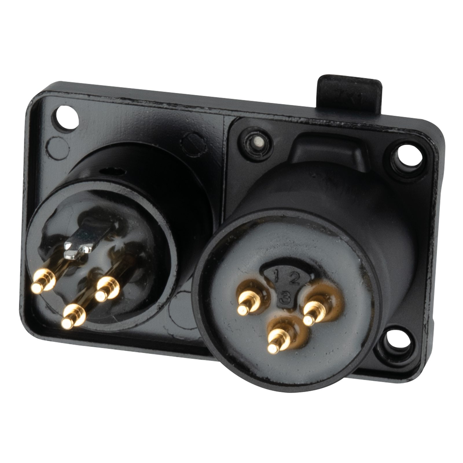 Combinazione XLR 3P Ingresso/Uscita IP65 Nero con Cappuccio - Seetronic C3F2CWB