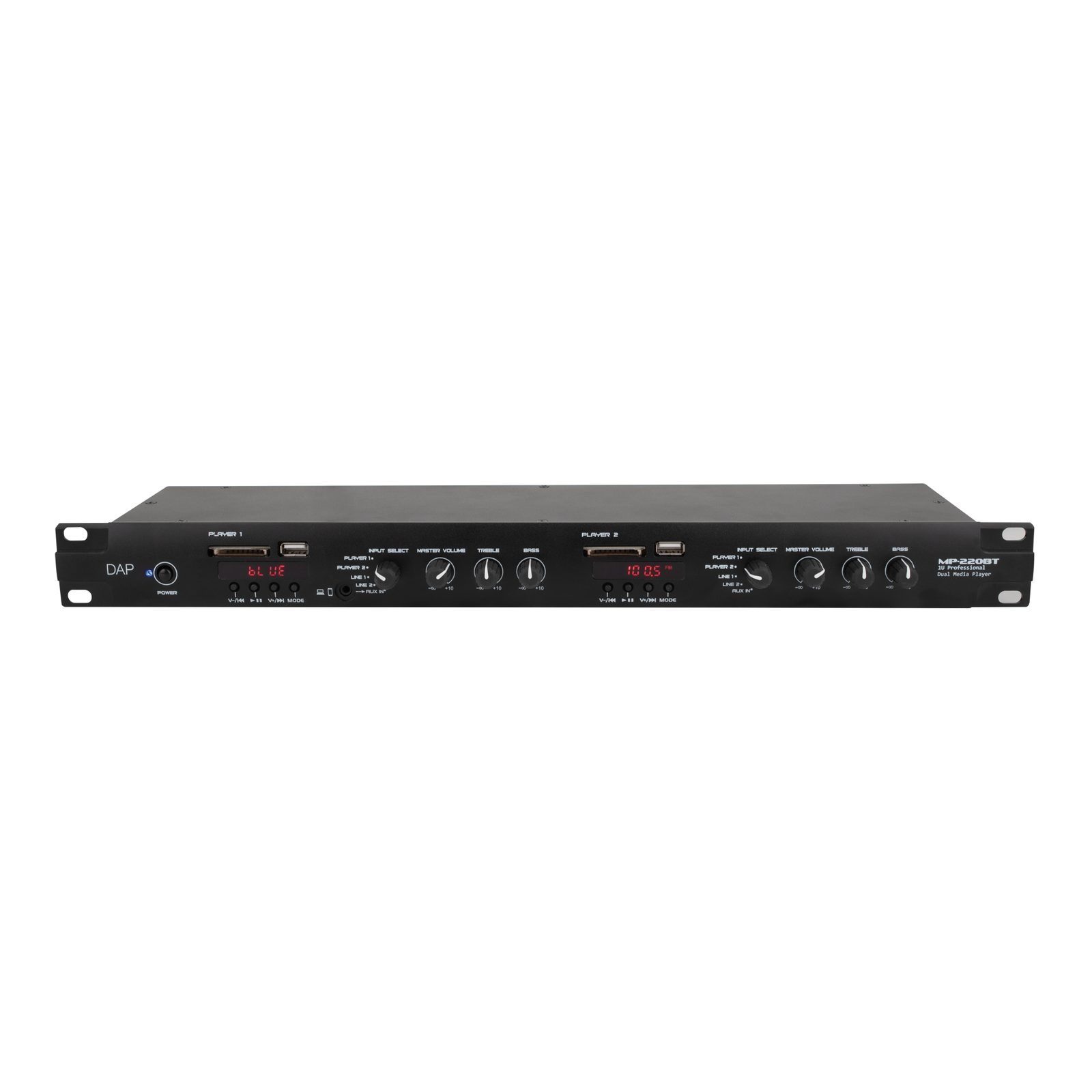 Lettore multimediale doppio rack 19" 1U FM/USB/SD/BT4.2 con microfono - DAP D1245
