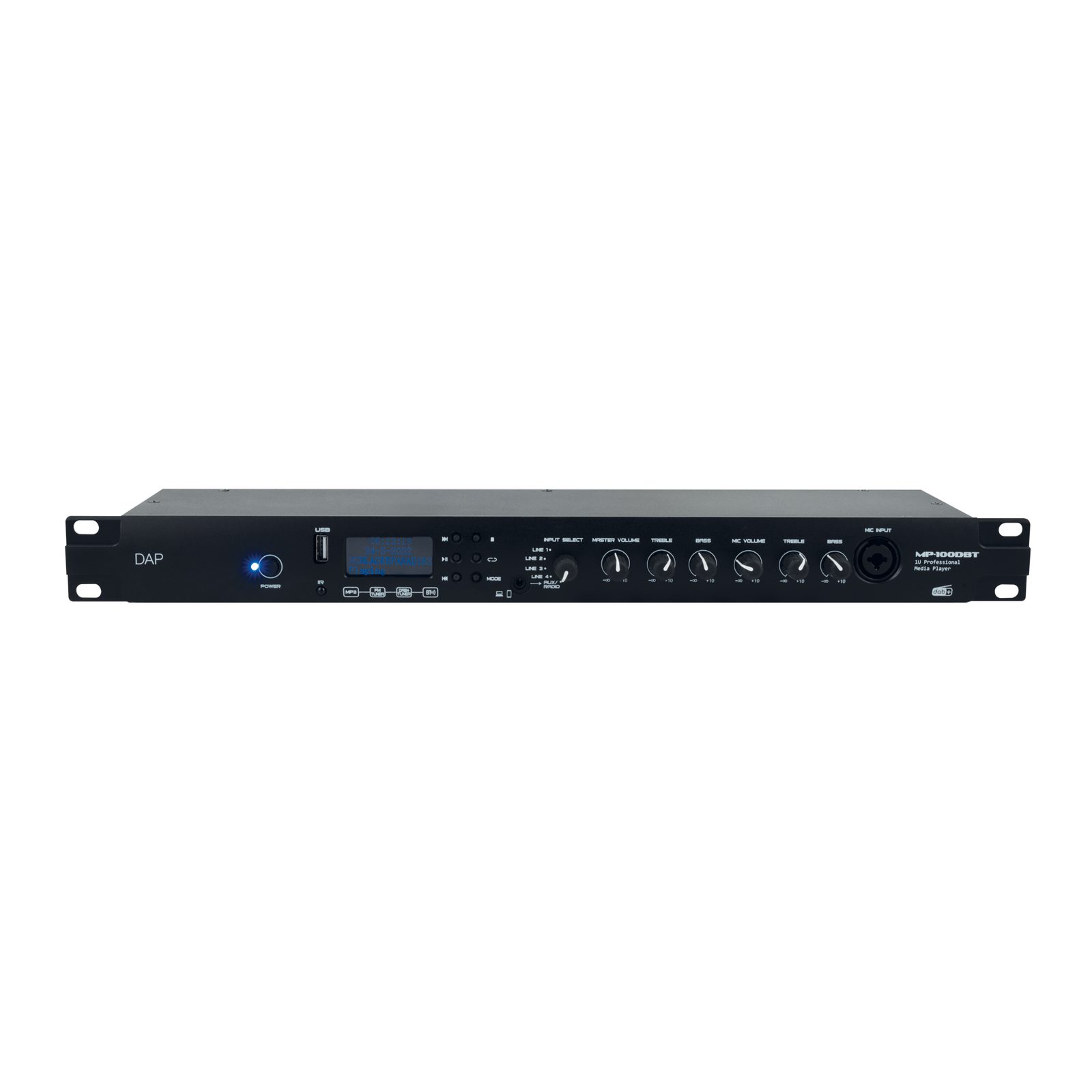 Lettore multimediale rack 19" 1U DAB+/FM/USB/BT4.2 con microfono - DAP D1246