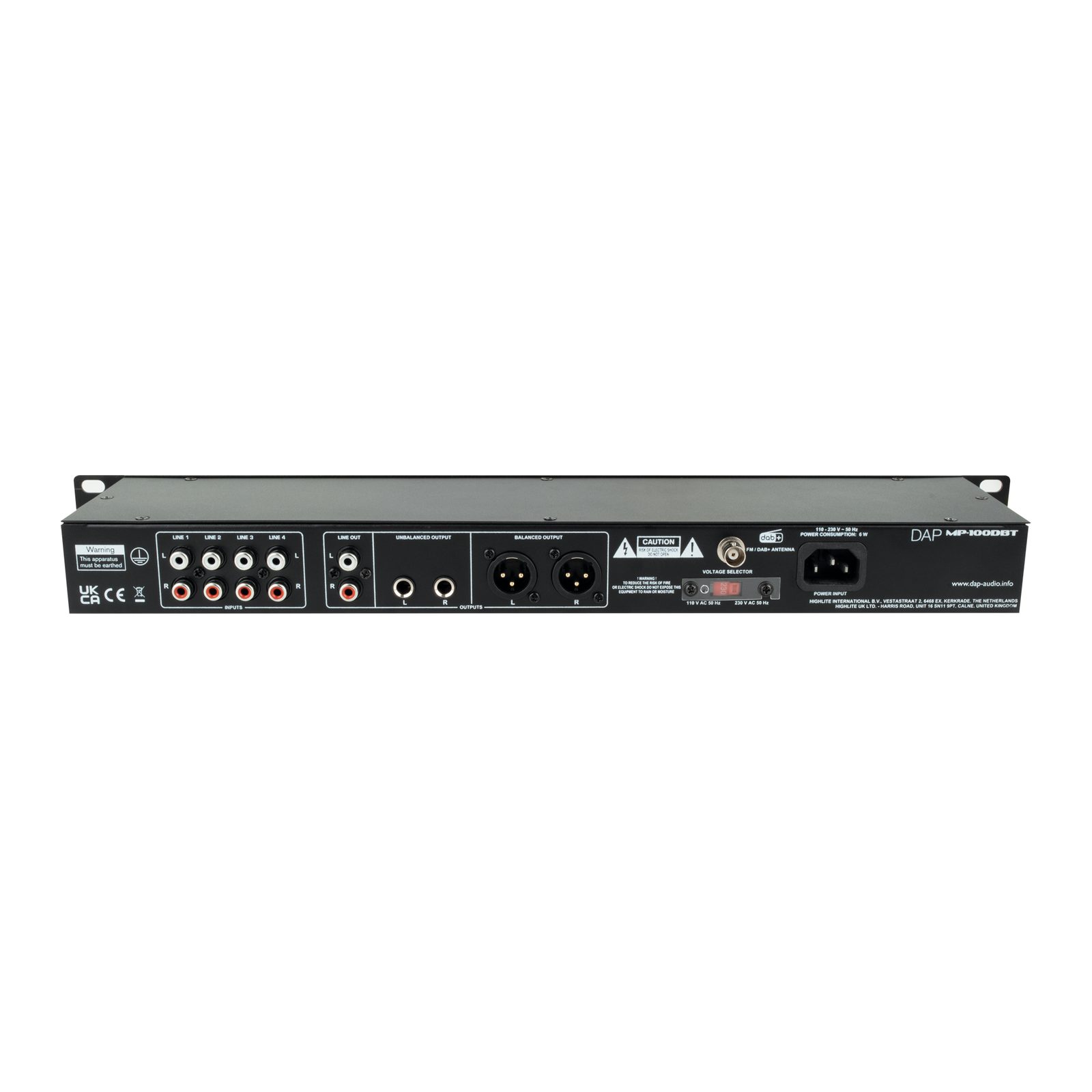 Lettore multimediale rack 19" 1U DAB+/FM/USB/BT4.2 con microfono - DAP D1246