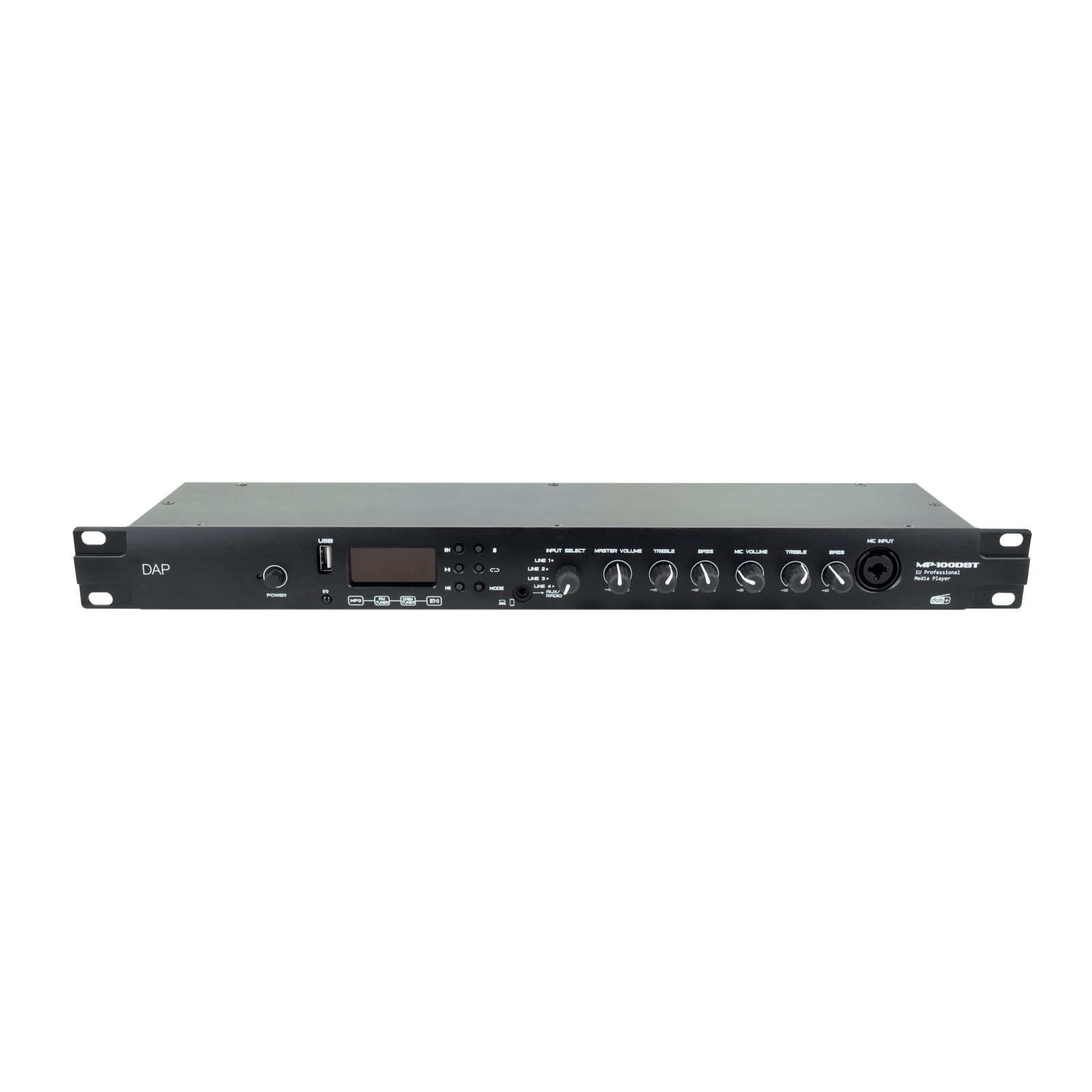 Lettore multimediale rack 19" 1U DAB+/FM/USB/BT4.2 con microfono - DAP D1246