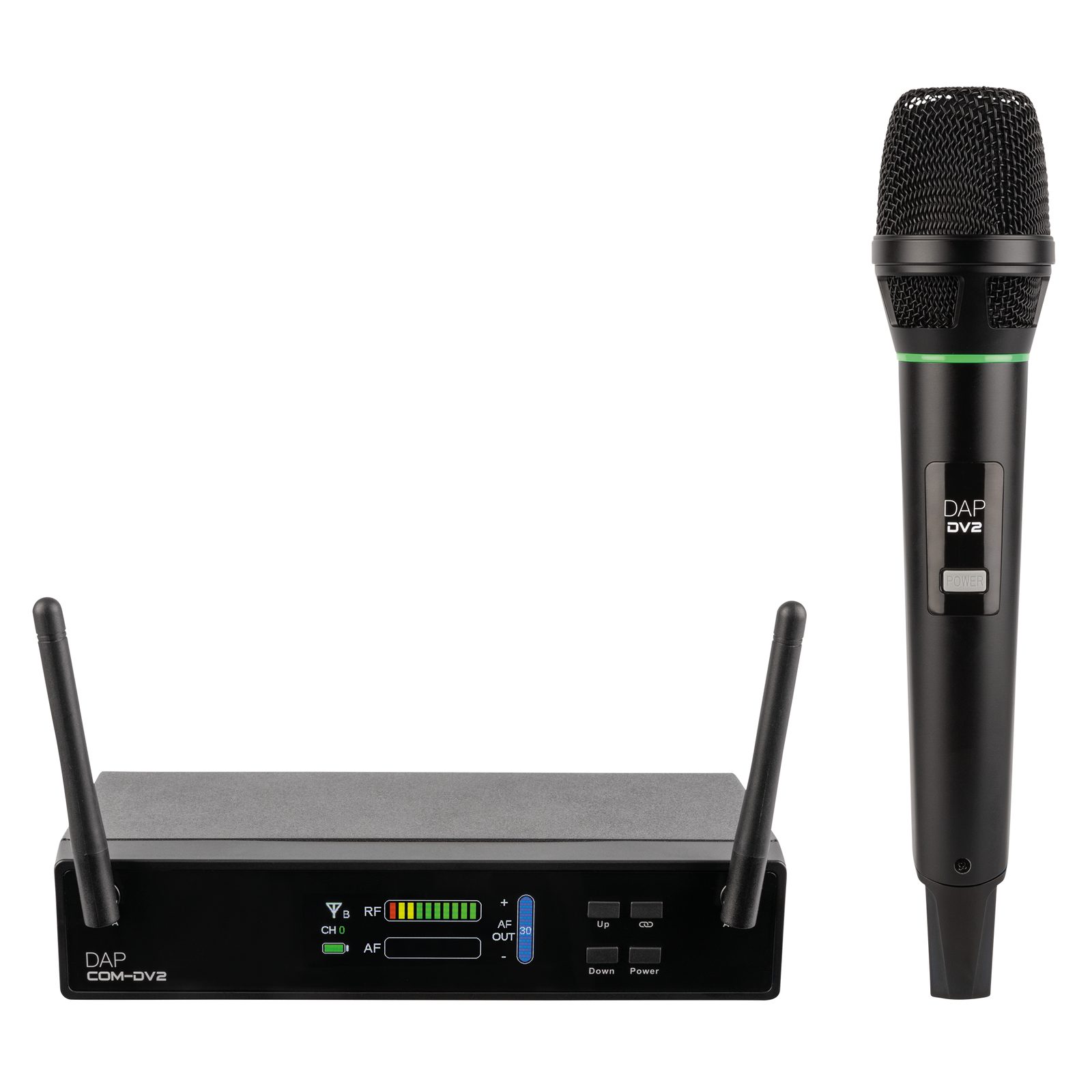 Set microfono wireless portatile 2.4GHz dinamico - DAP COM DV-2