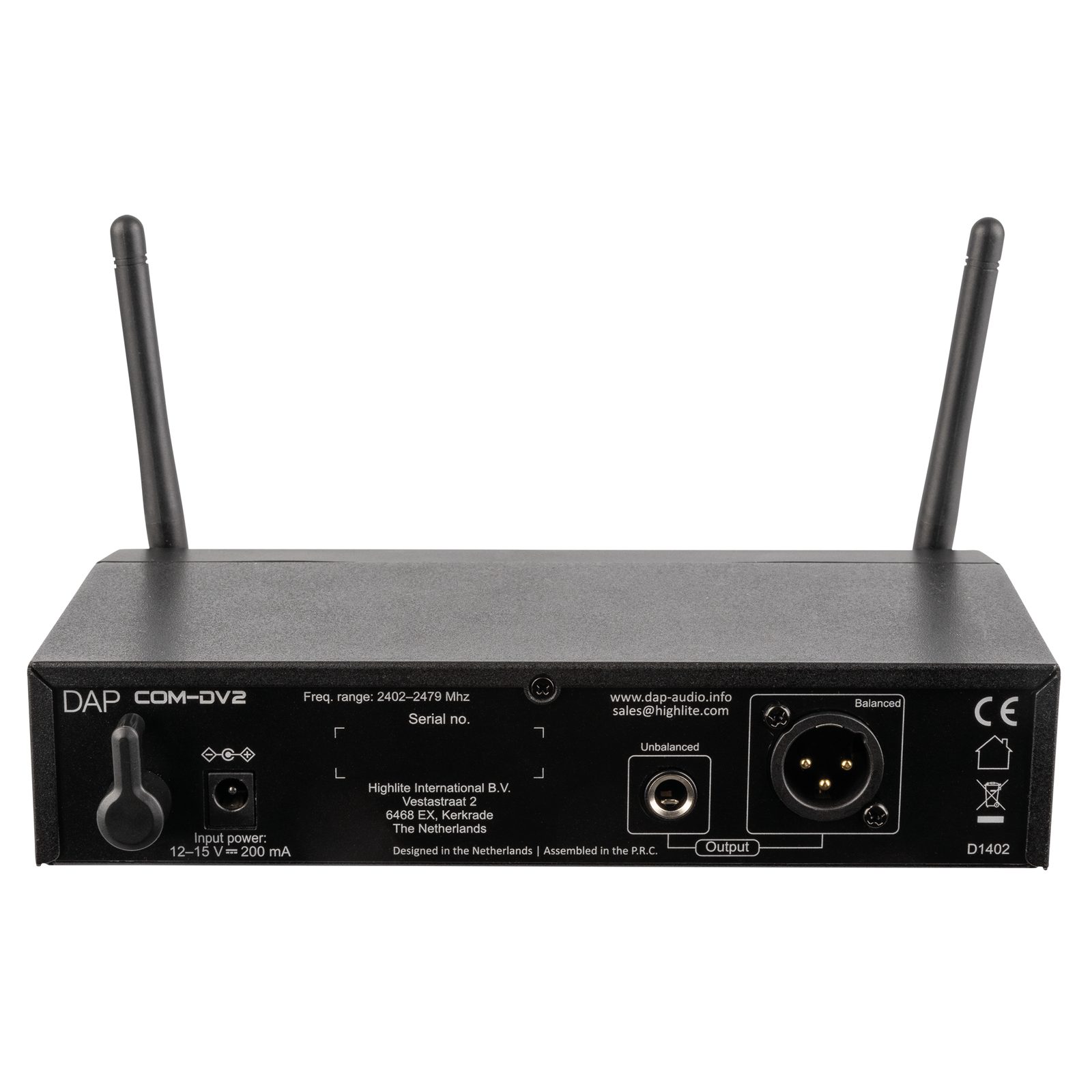 Set microfono wireless portatile 2.4GHz dinamico - DAP COM DV-2