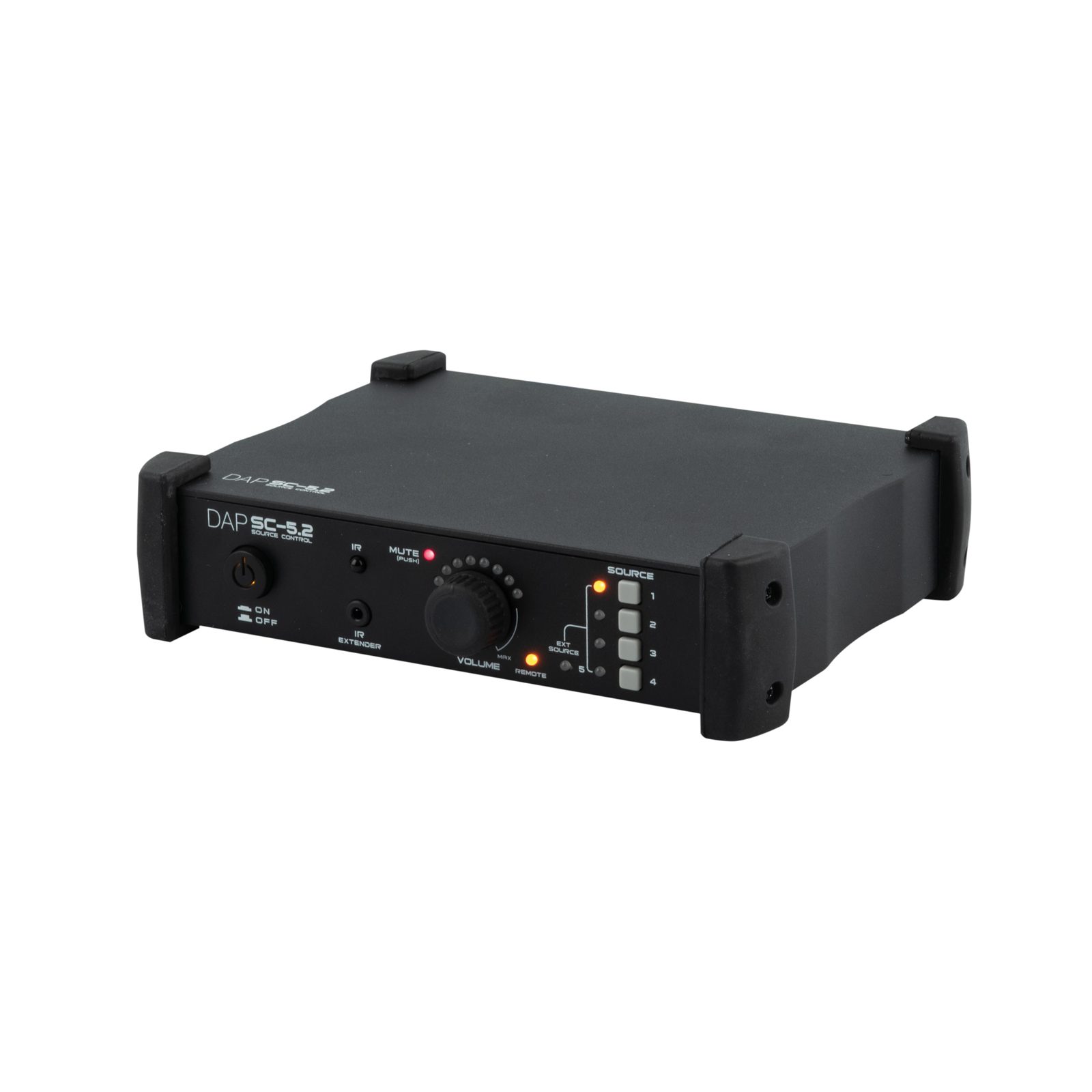 Selettore di sorgente audio stereo 5 ingressi con controllo volume e telecomando - DAP D1540