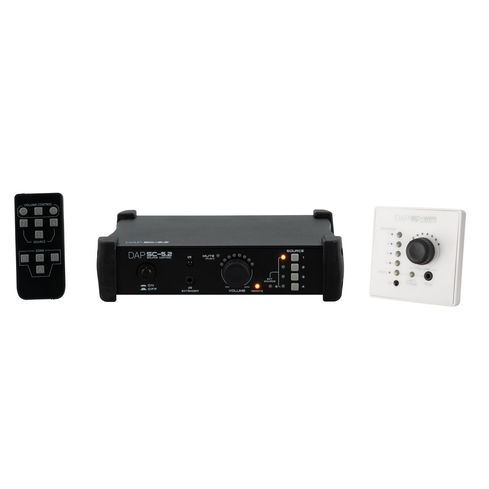 Telecomando da parete per SC-5.2 Source Control con ingresso ausiliario - DAP D1542