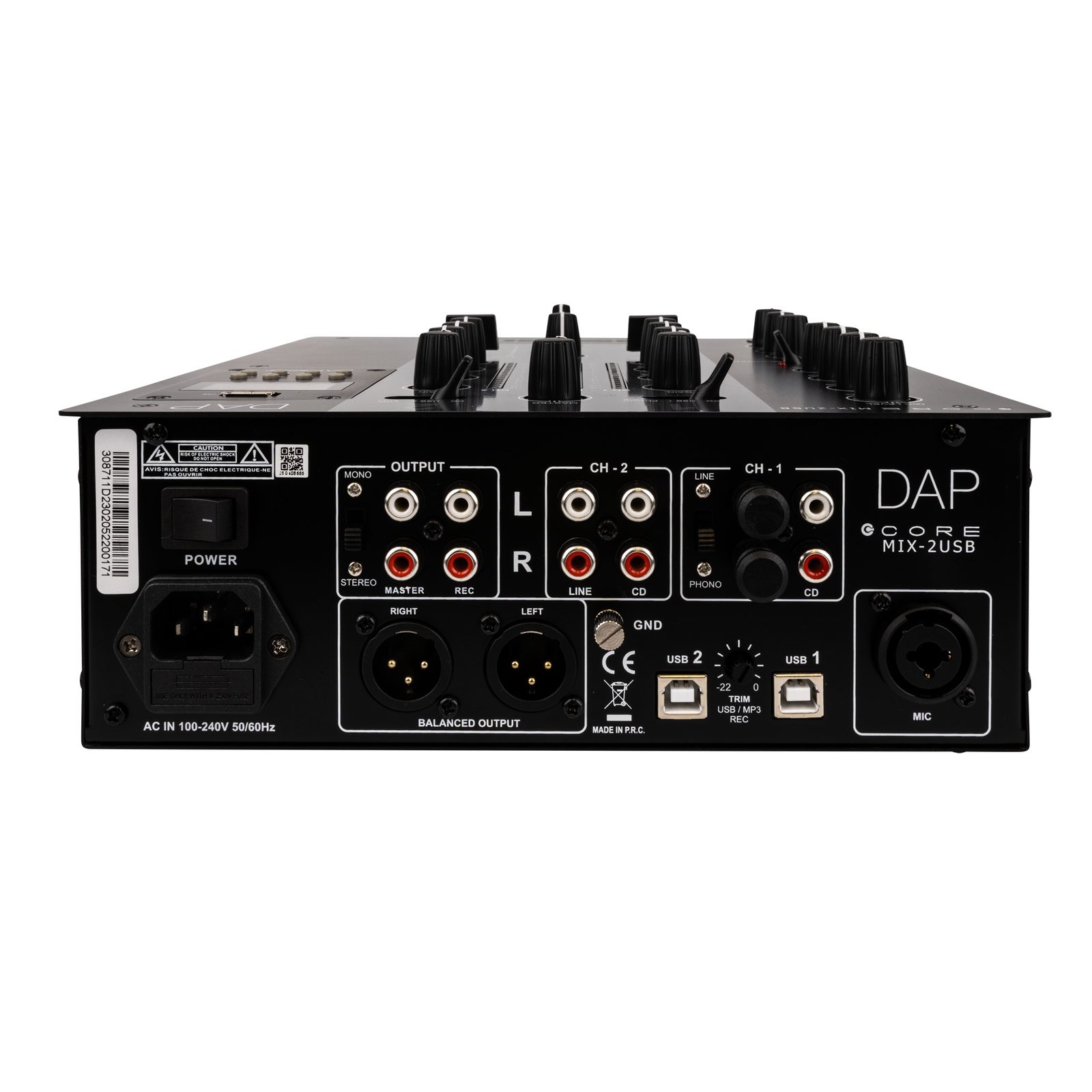 Mixer DJ analogico 2 canali con interfaccia USB e registratore MP3 - DAP D2302