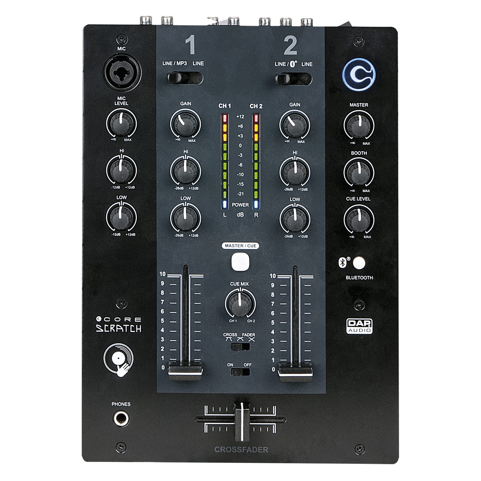 Mixer DJ analogico 2 canali con Bluetooth e 4 ingressi linea - DAP D2312