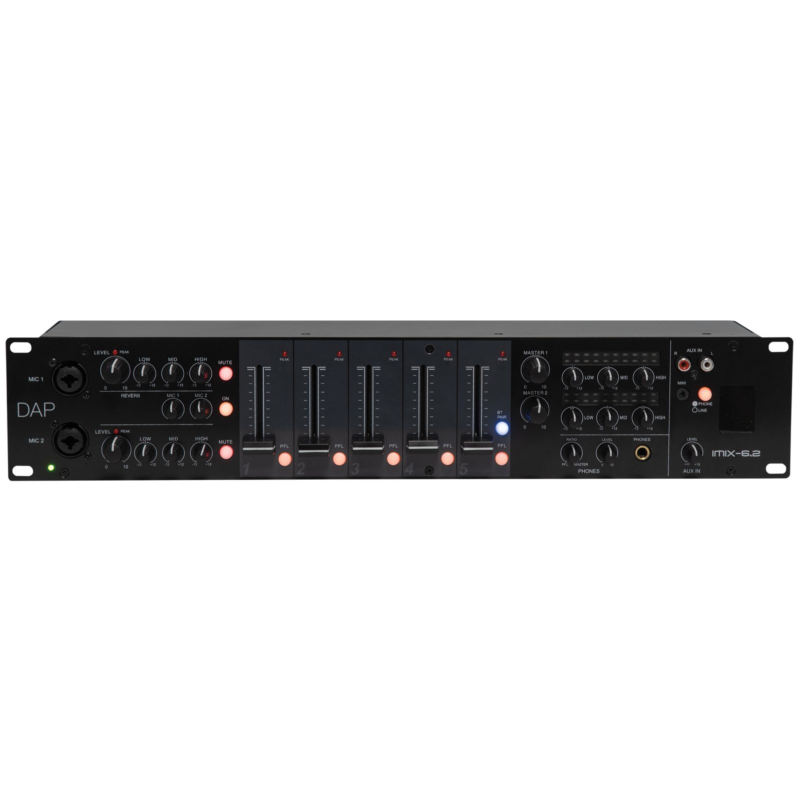 Mixer da installazione IMIX-6.2 7 canali 2 uscite master Bluetooth 5.0 - DAP D2354