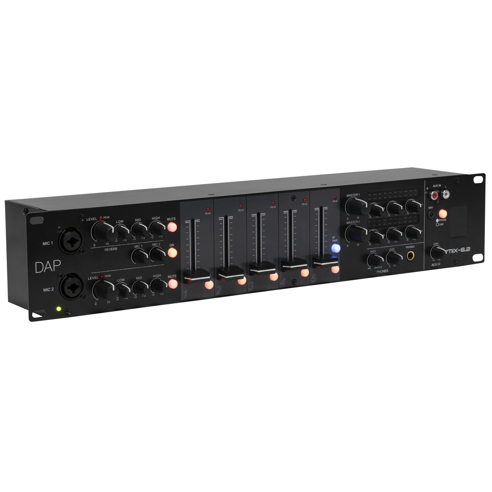 Mixer da installazione IMIX-6.2 7 canali 2 uscite master Bluetooth 5.0 - DAP D2354
