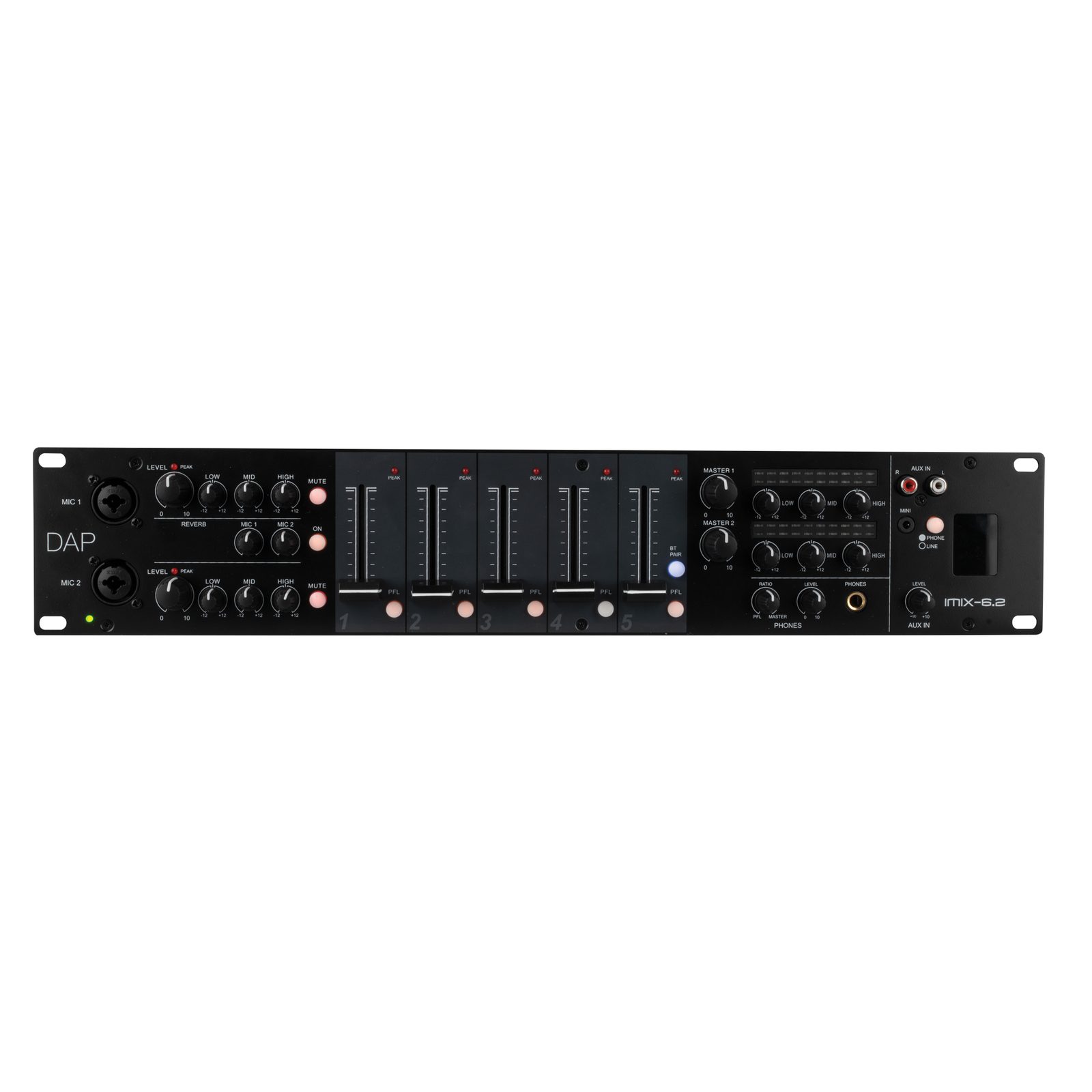 Mixer da installazione IMIX-6.2 7 canali 2 uscite master Bluetooth 5.0 - DAP D2354