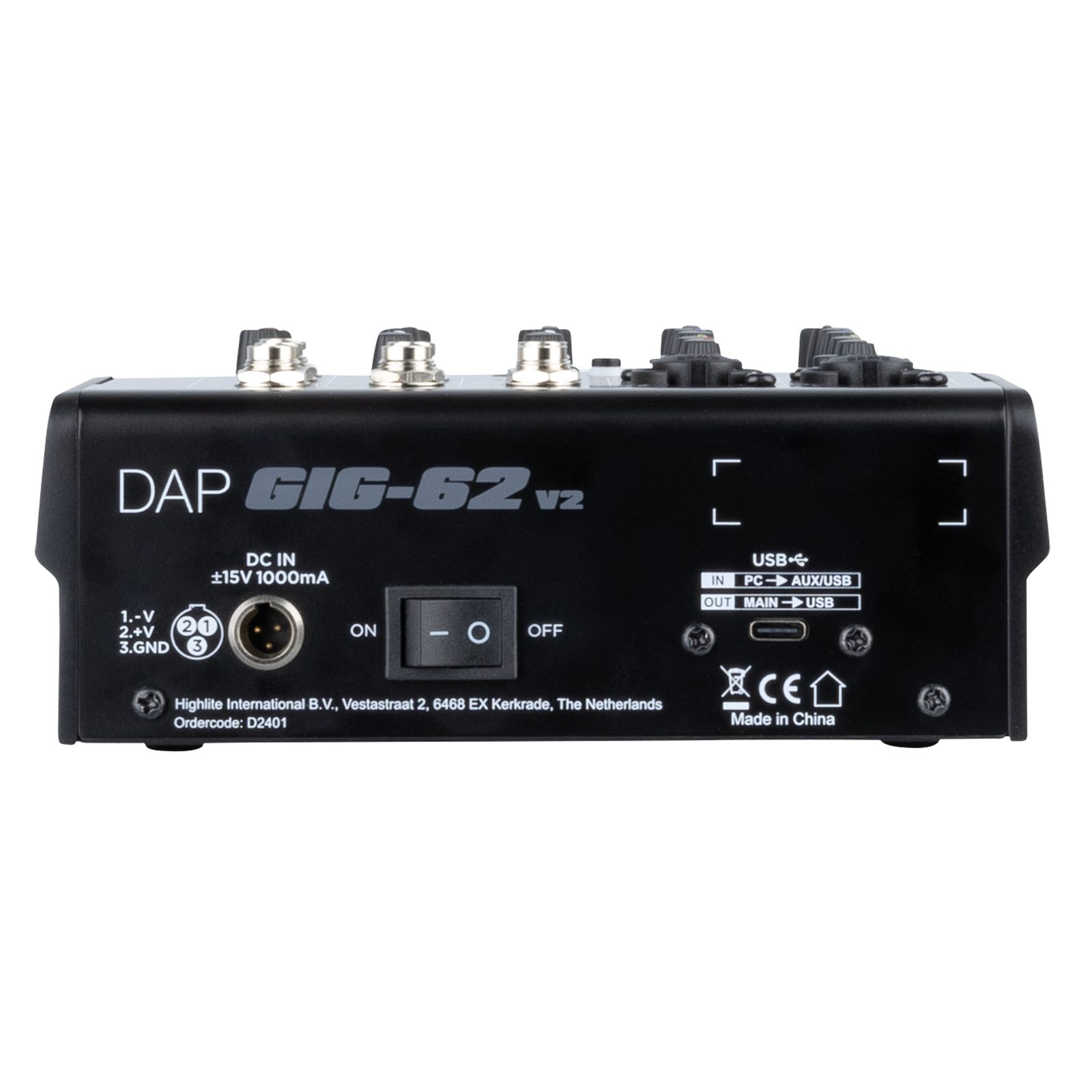 Console di mixaggio analogico 6 canali con interfaccia USB-C e BT - DAP D2401