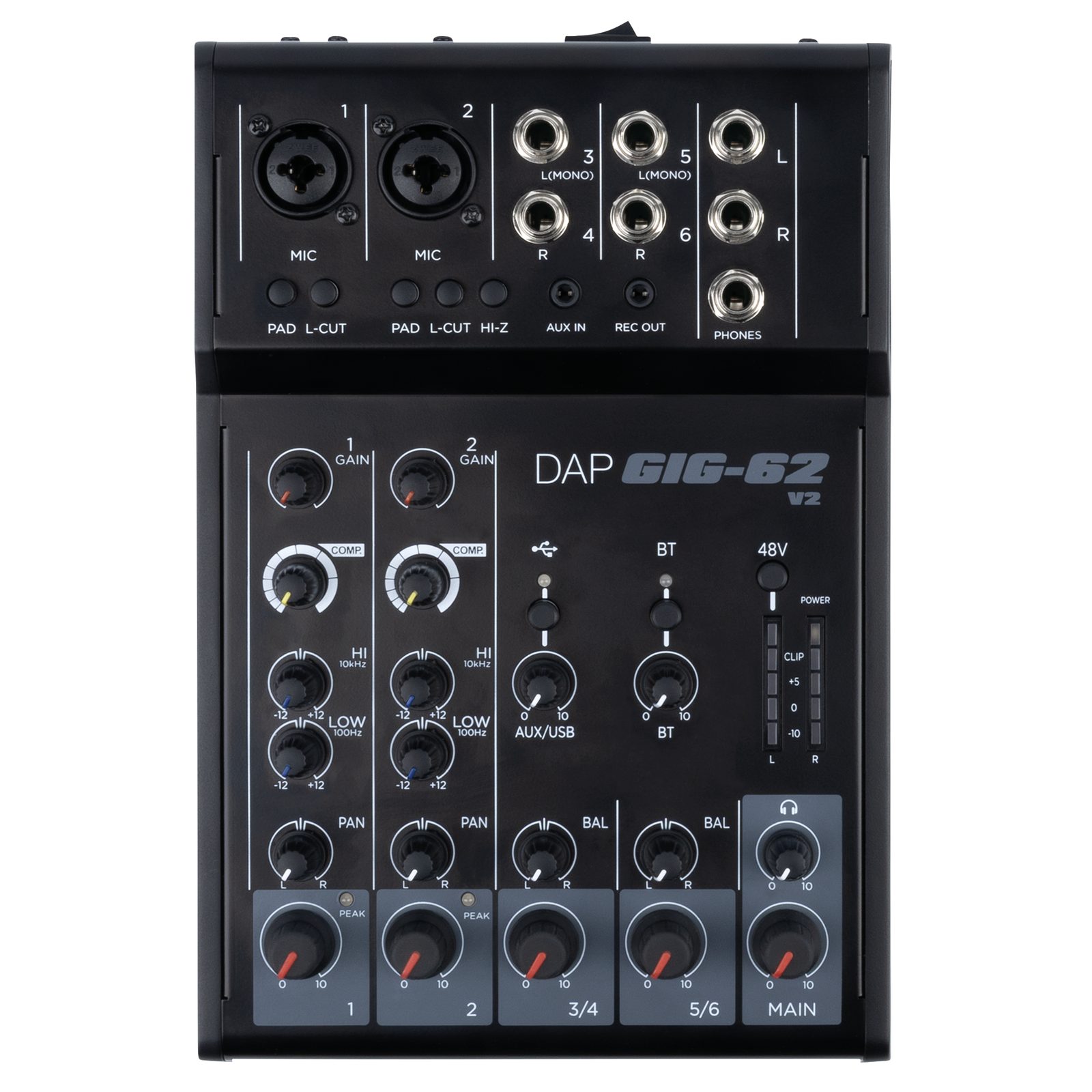 Console di mixaggio analogico 6 canali con interfaccia USB-C e BT - DAP D2401