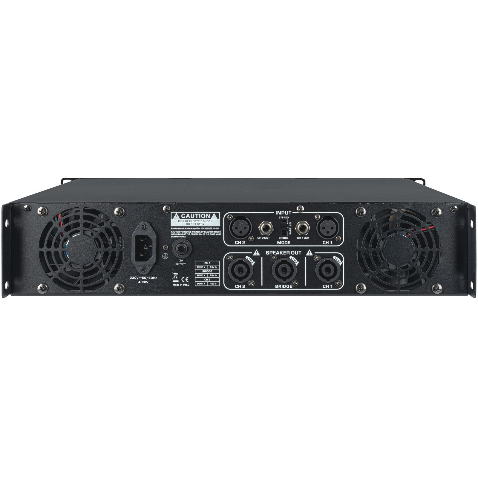 Amplificatore di potenza HP-500 2x200W (4 Ohm) classe AB 19" 2U - DAP D4175