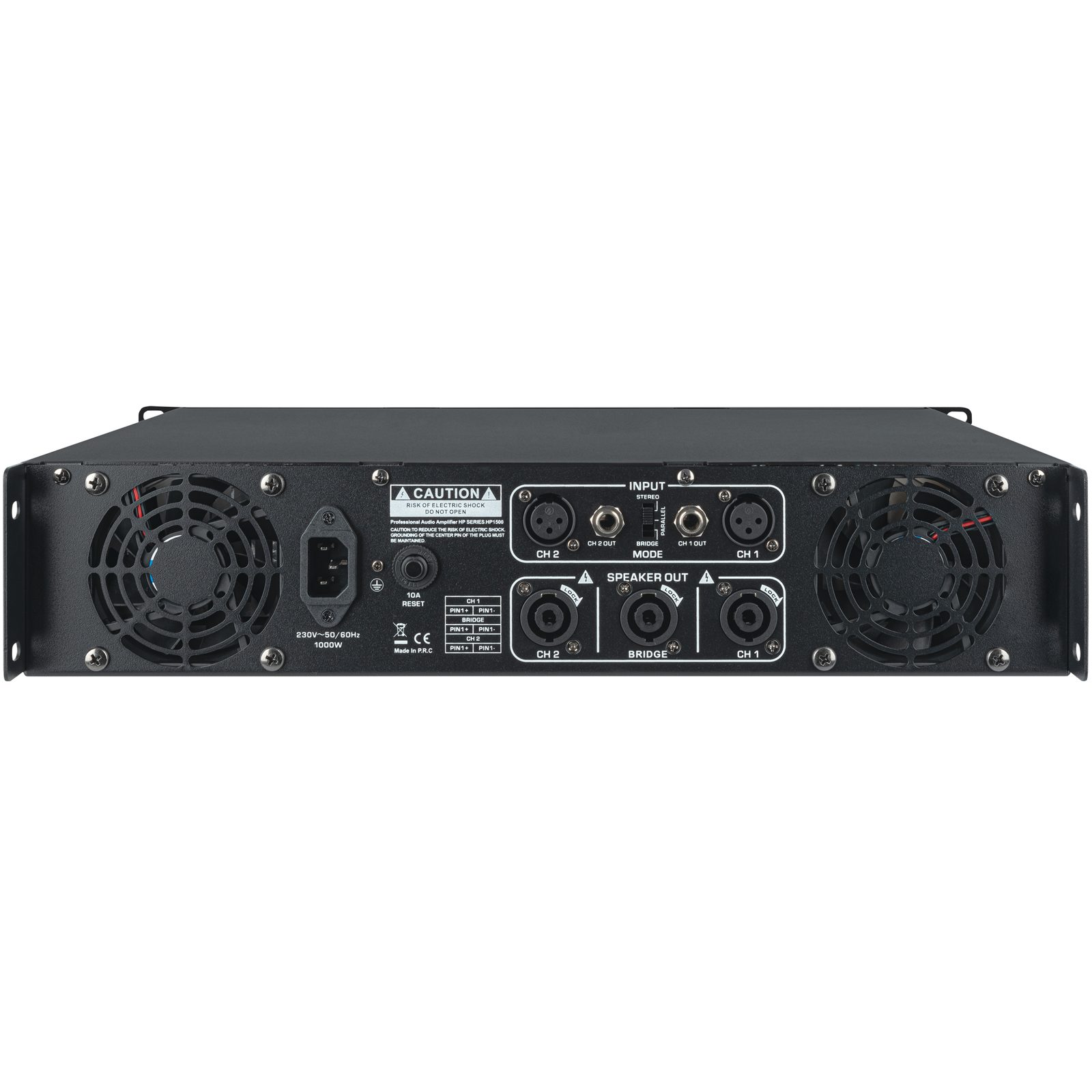Amplificatore di potenza HP-1500 2x750W (4 Ohm) classe H 19" 2U - DAP D4177