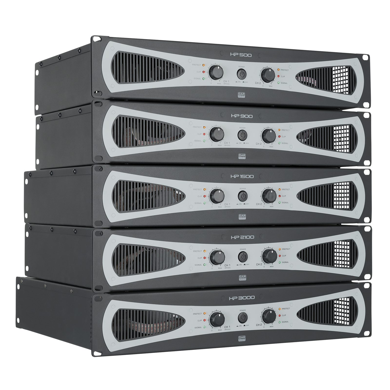 Amplificatore di potenza HP-2100 2x1000W (4 Ohm) classe H 19" 2U - DAP D4178