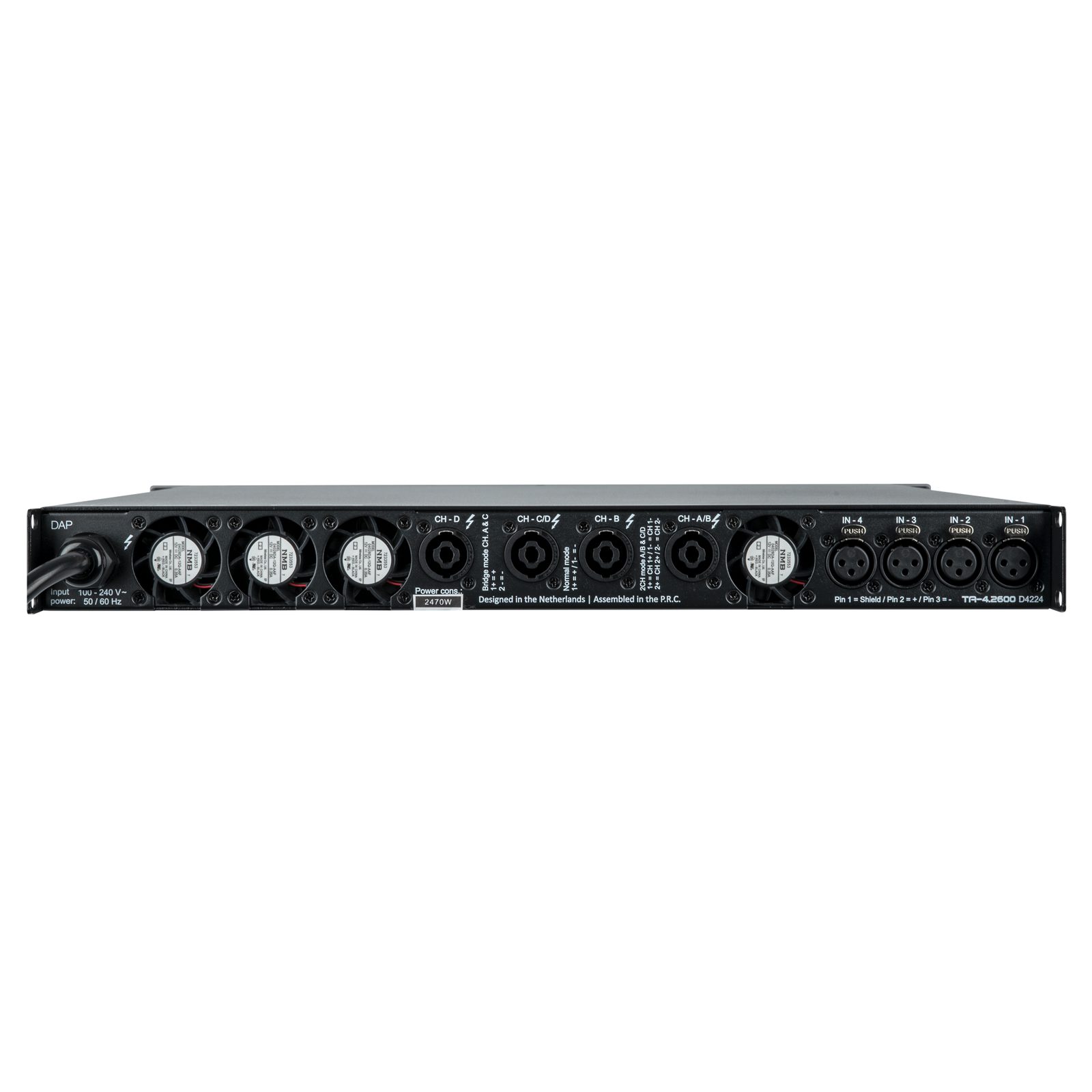 Amplificatore DSP 4 canali 2600W 1U - DAP D4224
