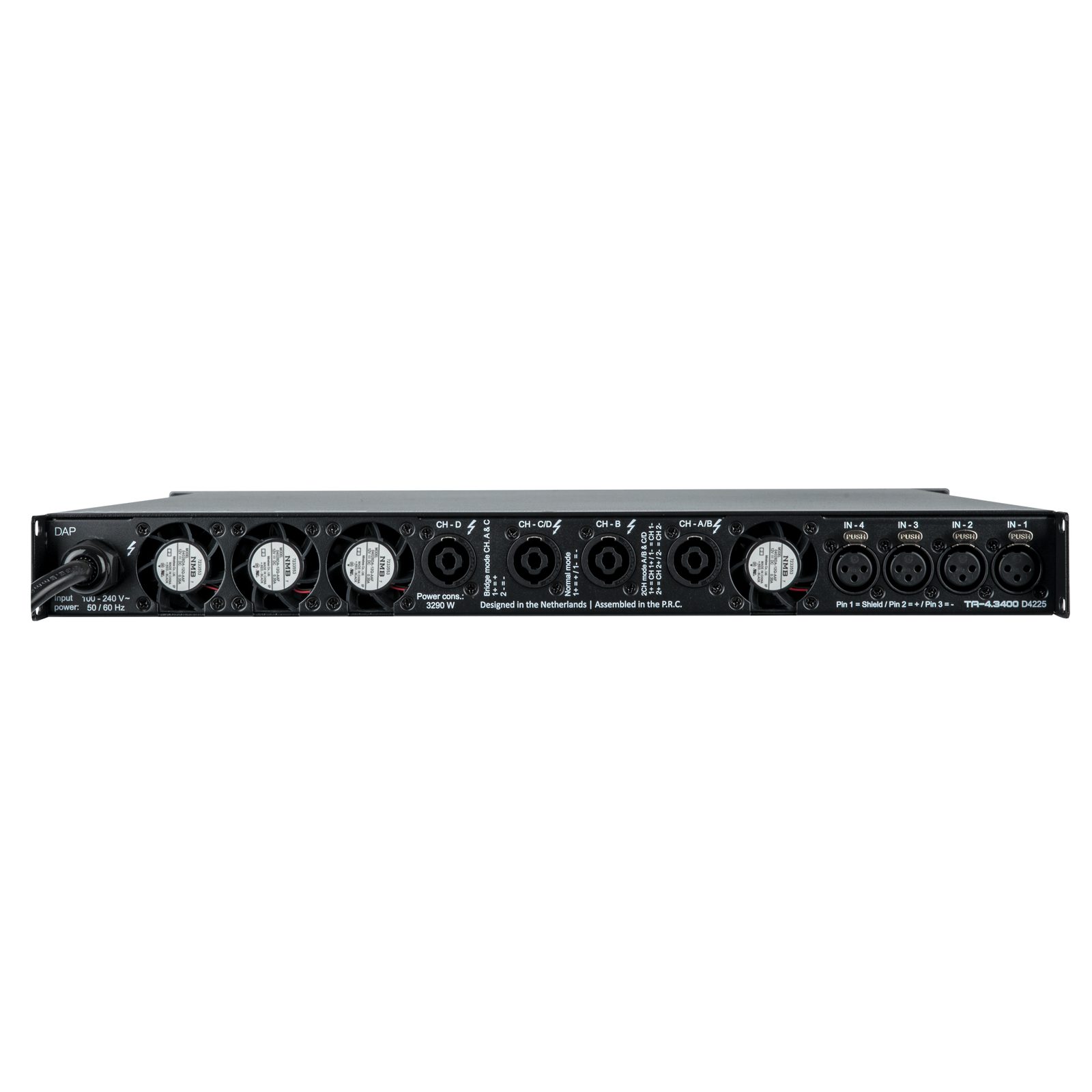 Amplificatore DSP 4 canali 3400W 1U - DAP D4225