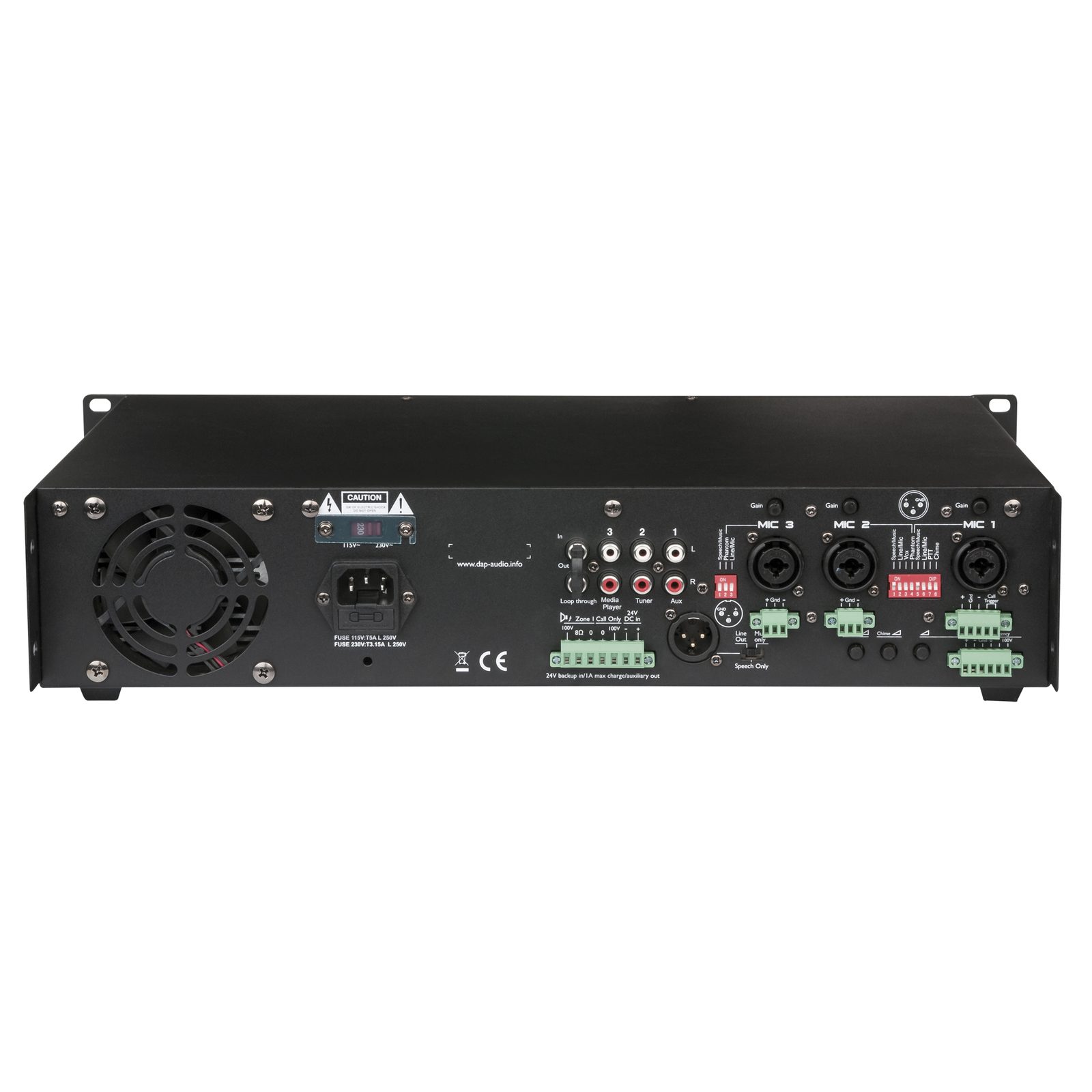 Mixer amplificatore mono 120W 100V PA-7120 - DAP D6151