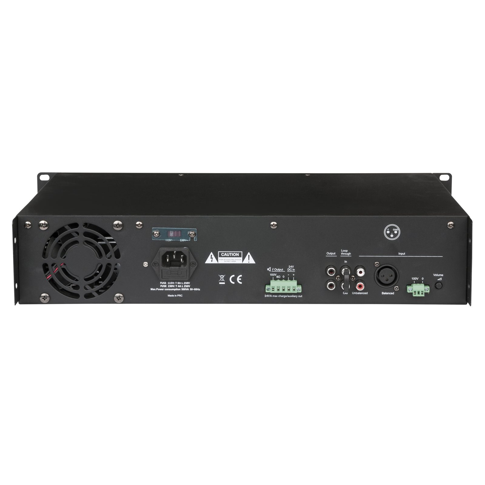 Amplificatore mono PA-250 250W 100V/8Ω 19" 2U - DAP D6160