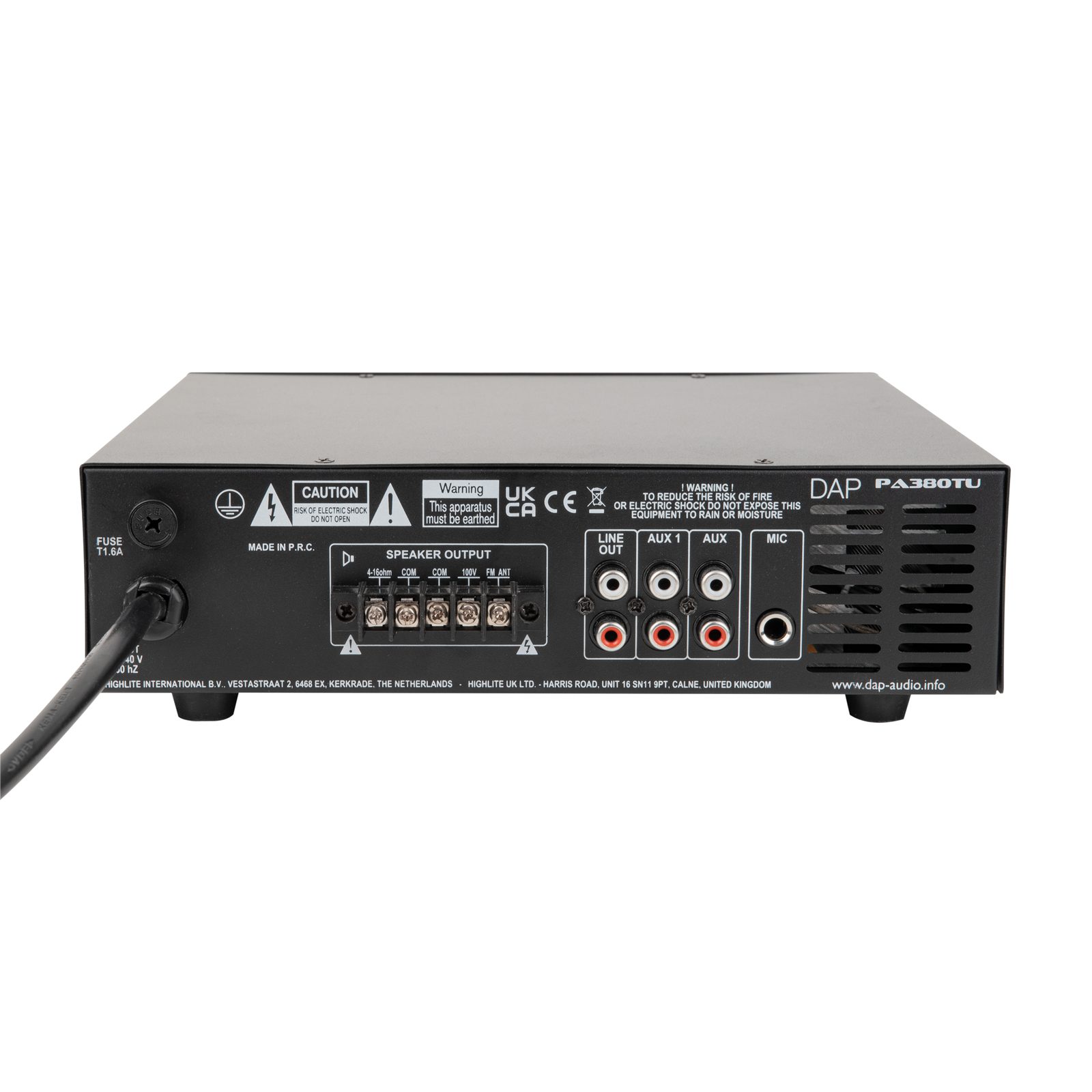 Amplificatore mixer PA-380TU 80W 100V con Bluetooth - DAP D6170