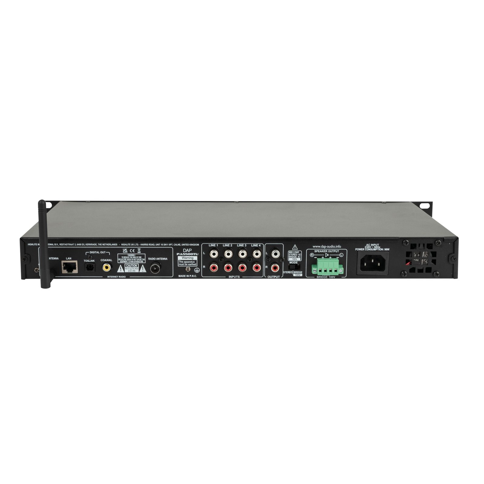 Radio Internet amplificatore PA-5500TU 460W 100V 1U - DAP D6175
