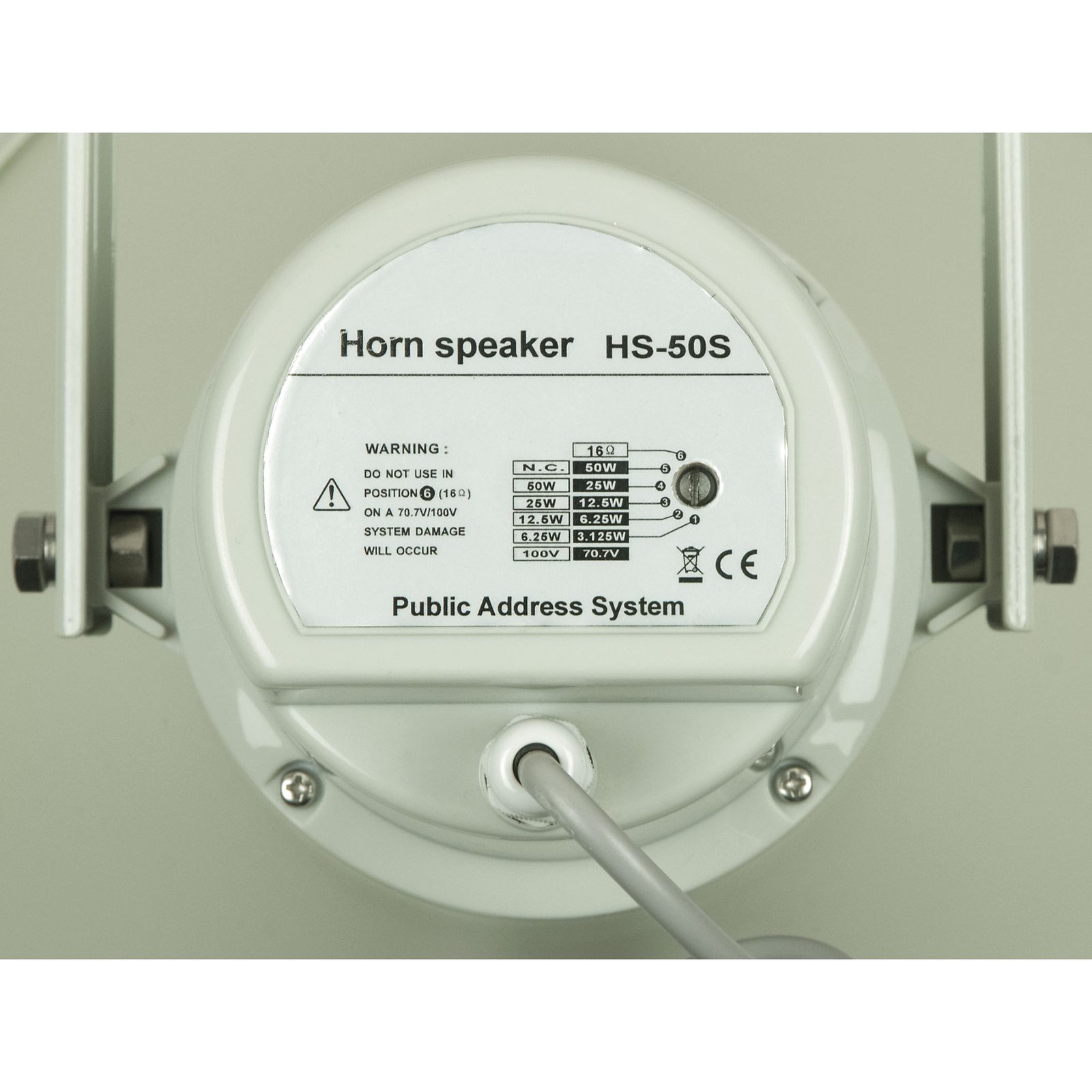 Altoparlante a tromba rotonda passivo 50W 70/100V IP66 grigio chiaro - DAP D6543