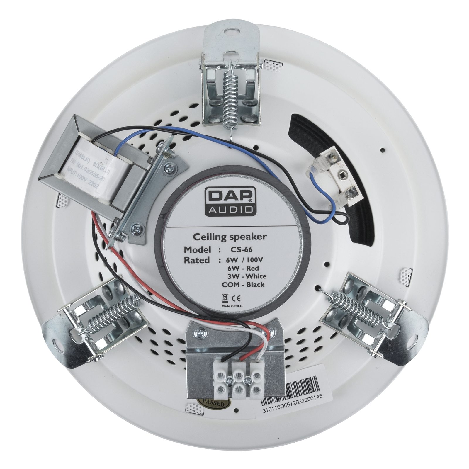 Altoparlante da soffitto a incasso passivo bianco 6 pollici 6W 100V IP40 - DAP D6572