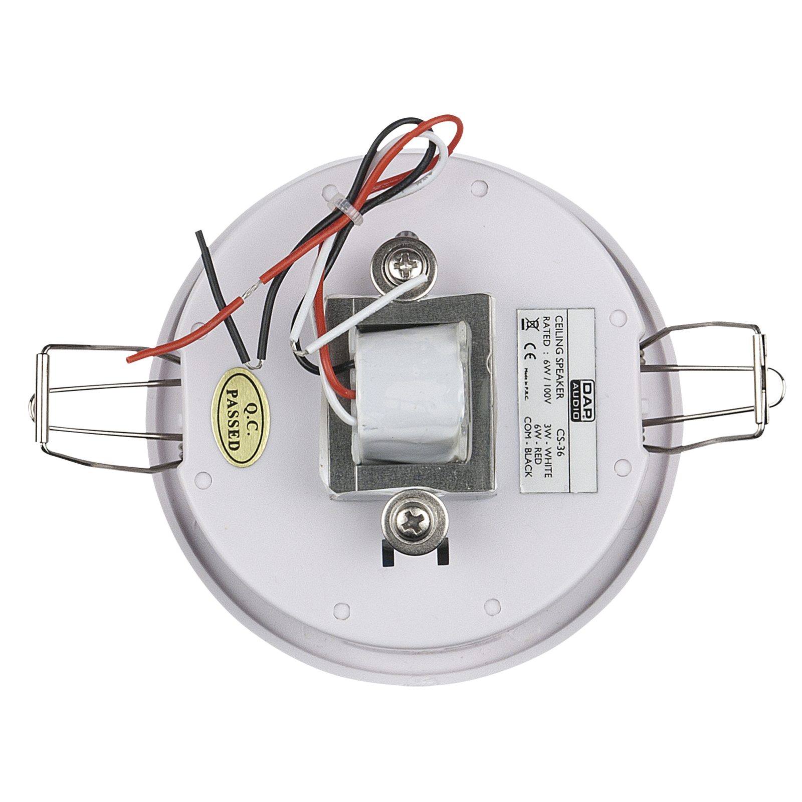 Altoparlante da soffitto a incasso passivo bianco 3 pollici 6W 100V IP40 - DAP D6574