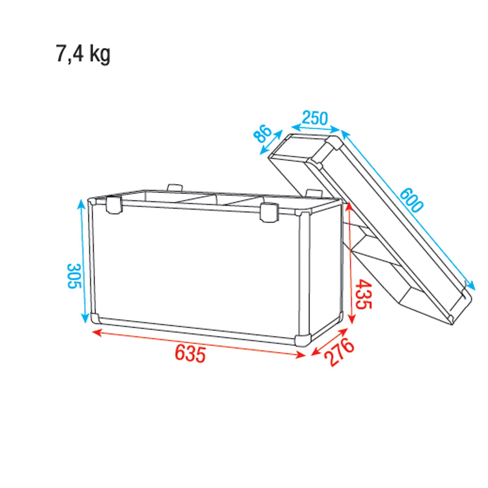 Case for 2x Phantom 65 Value Line con vano accessori - Showtec D7010