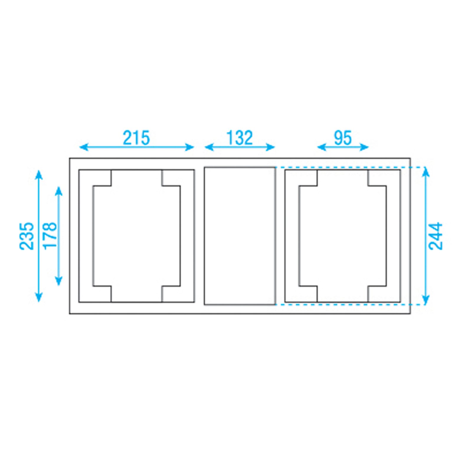 Case for 2x Phantom 65 Value Line con vano accessori - Showtec D7010