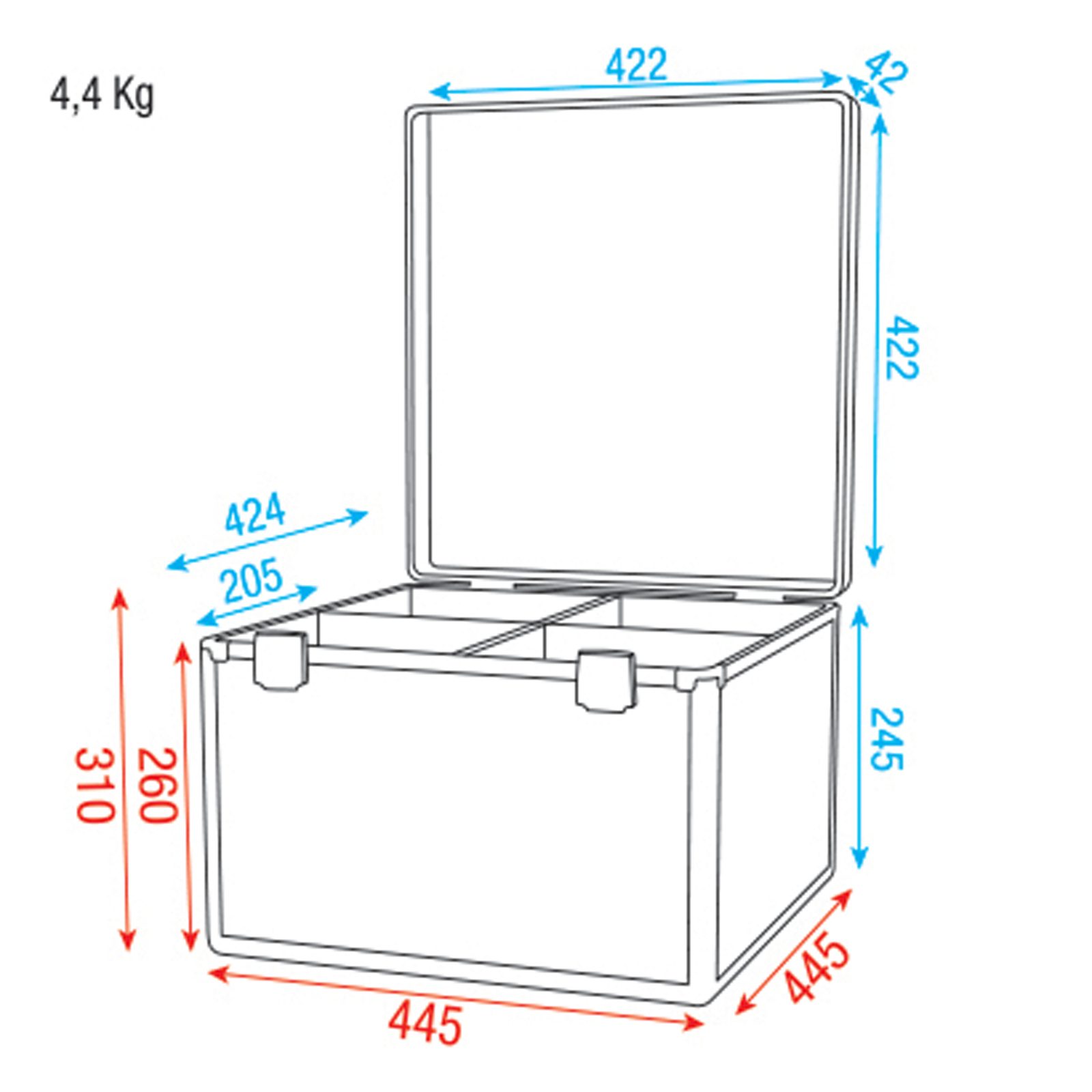Case for 4x LED Par 56 Value Line con cinghie elastiche - Showgear D7013