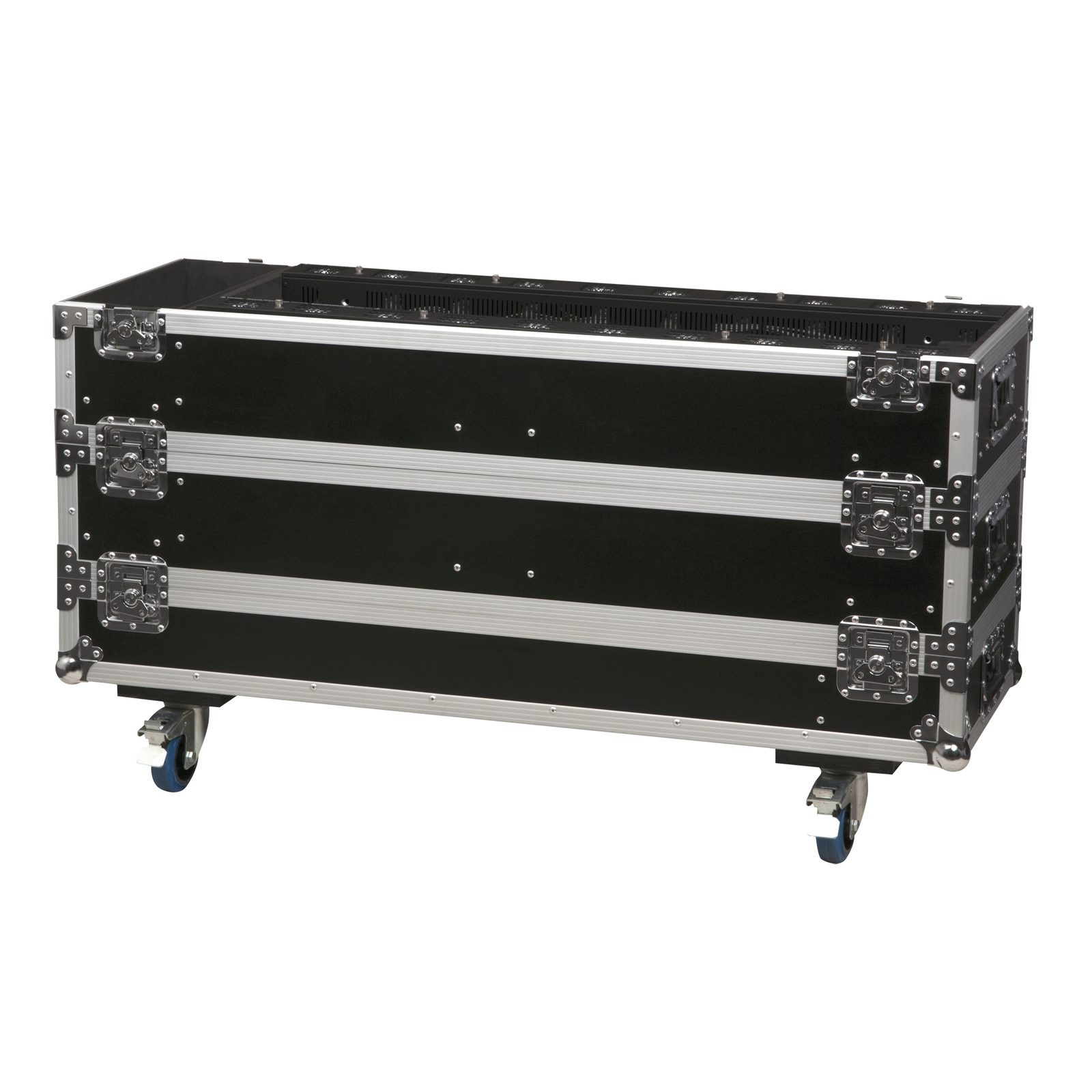 Case per 12x Sunstrip Active 3 sezioni impilabili con vano accessori - Showtec D7039