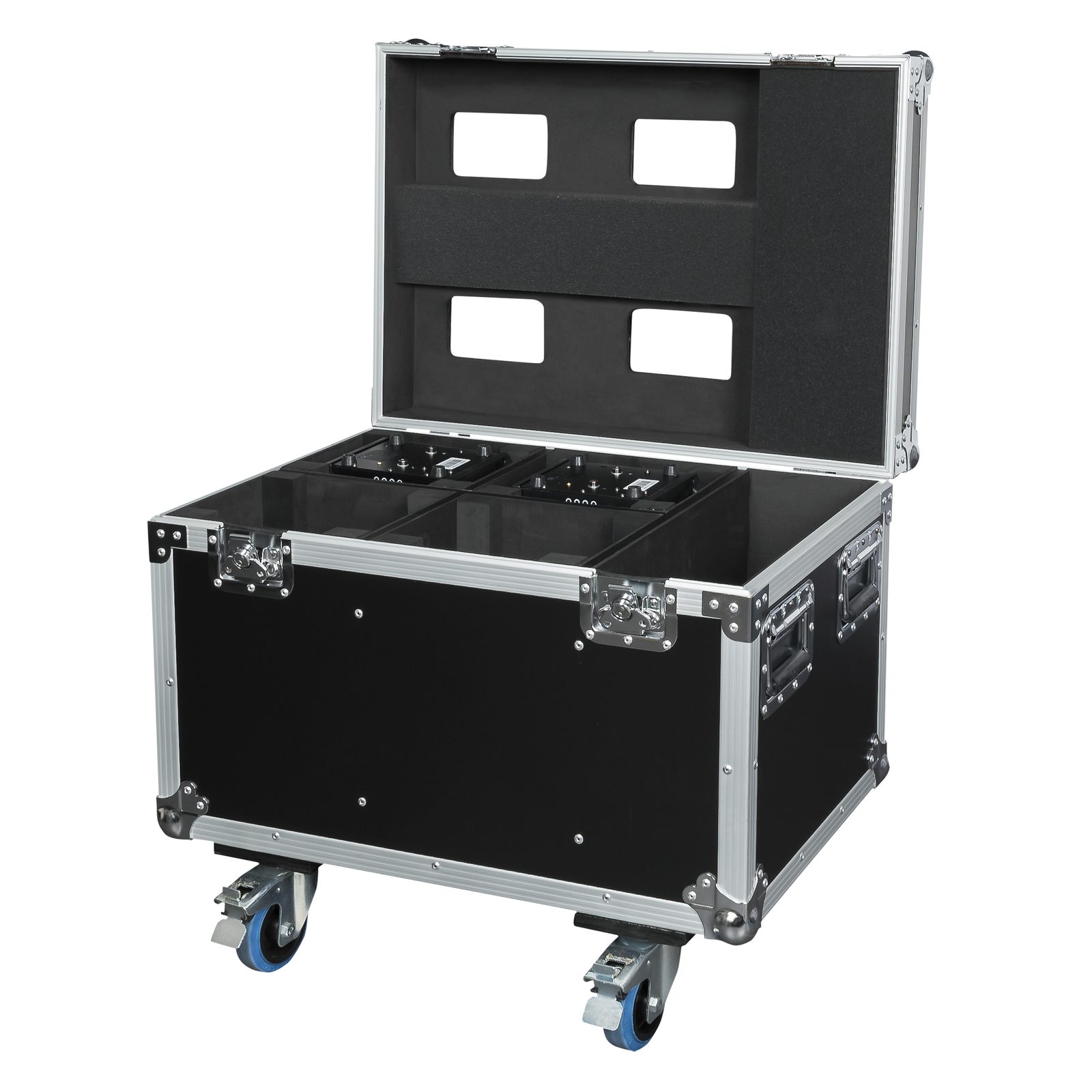 Flightcase per 4x Shark One (Spot/Wash Zoom/Wash/Combi) con vano accessori - SHOWTEC D7049