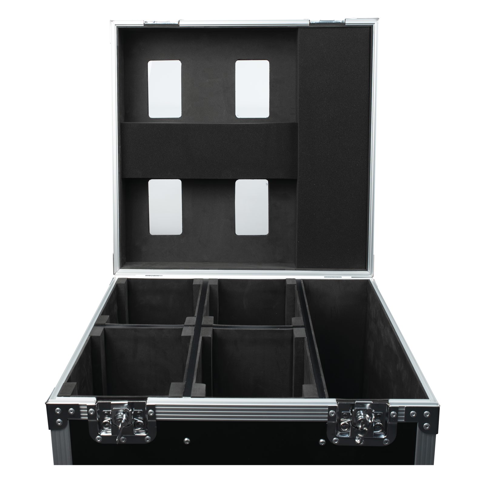 Flightcase per 4x Shark Wash Zoom Two/Spot Two/Beam con vano accessori - Showtec D7065