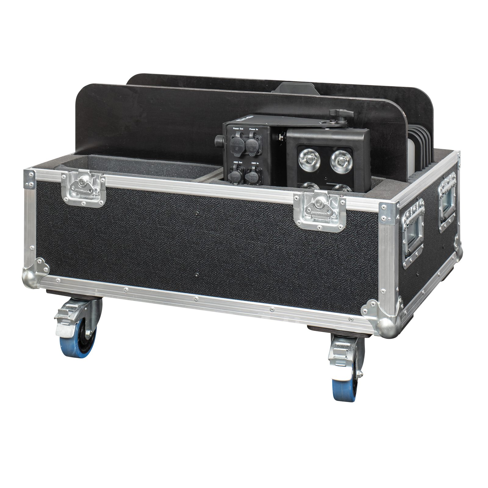 Case per 4x Helix M1000/M1100 Premium Line con vano accessori - Showtec D7229