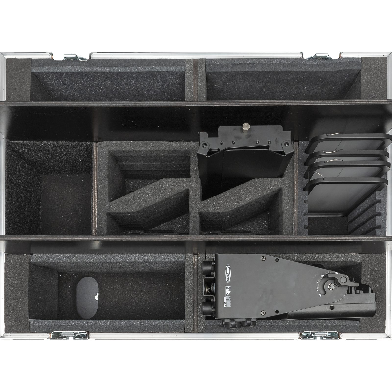 Case per 4x Helix M1000/M1100 Premium Line con vano accessori - Showtec D7229