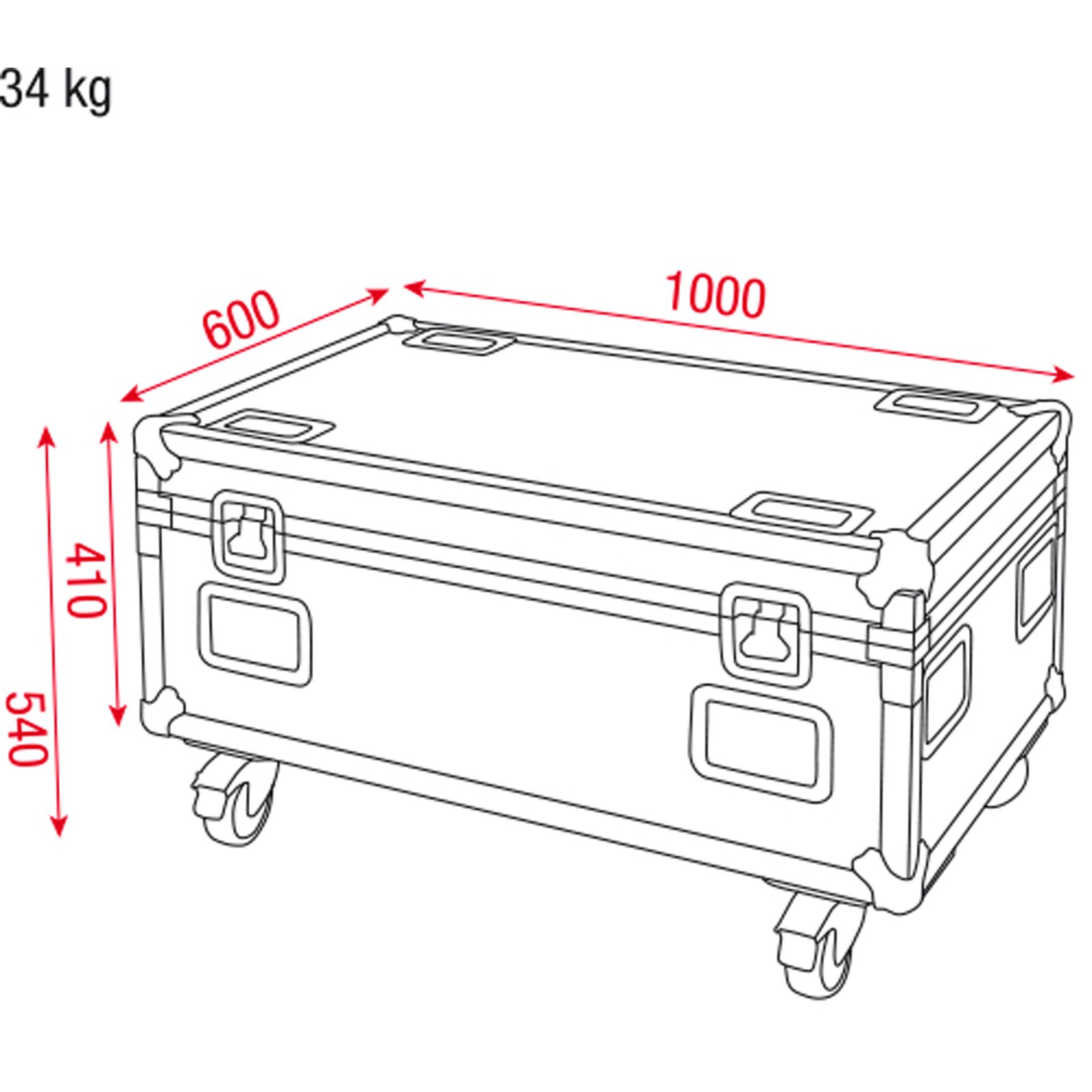 Case per 4x Helix S5000 Premium Line con vano accessori - Showtec D7249