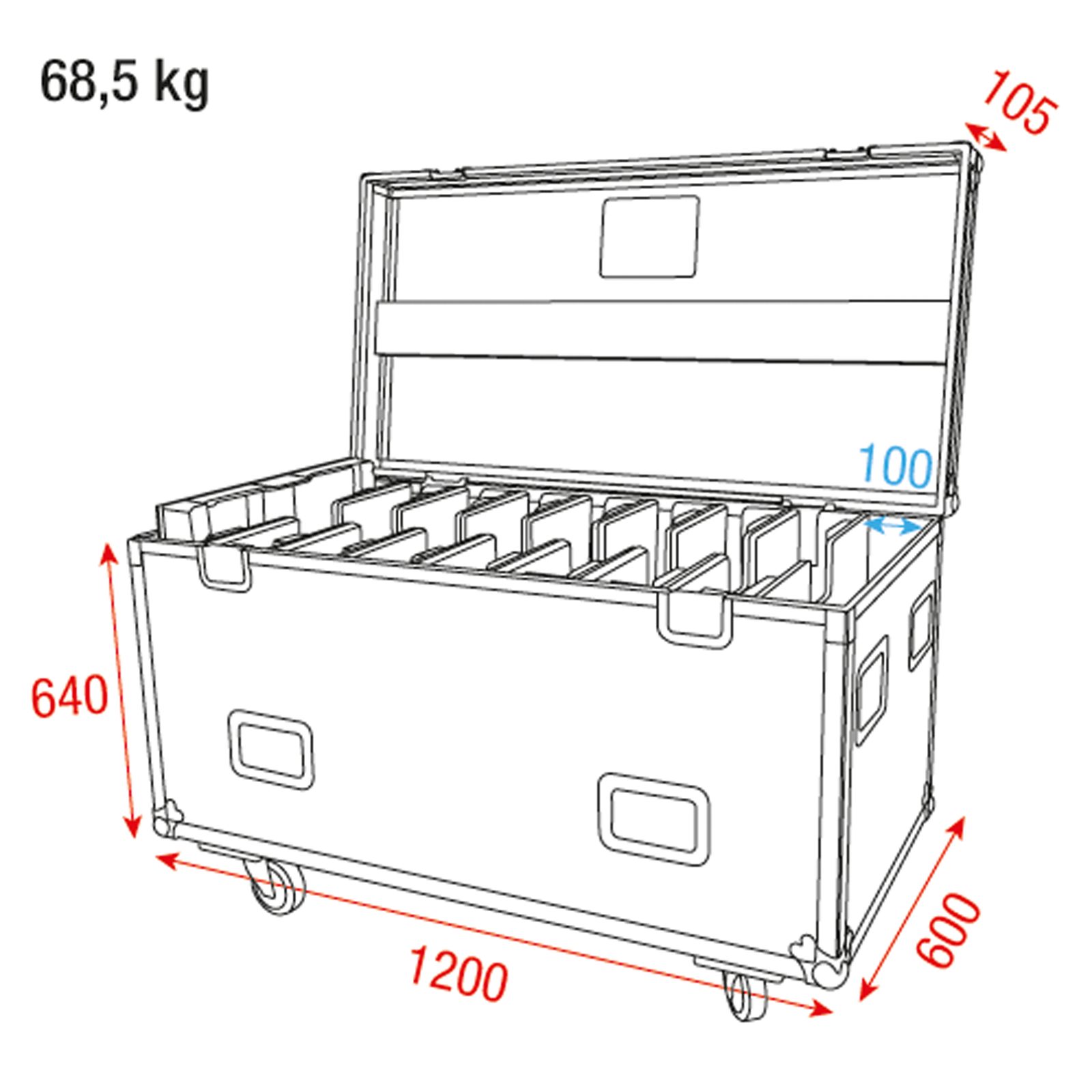 Flight case per 8 schermi LED Alpha Series - DMT D7294