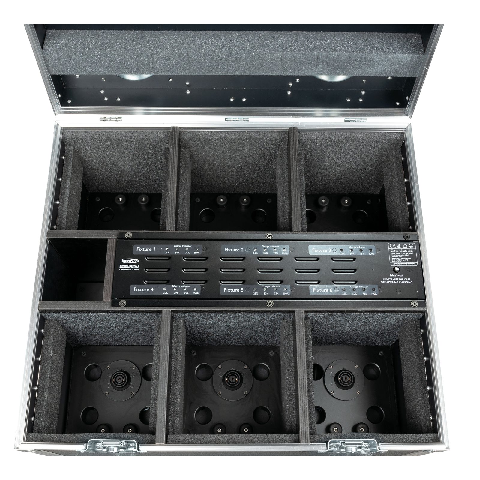 Charger case per 6x EventSpot 1600 Q4 con caricatore integrato - Showtec D7300