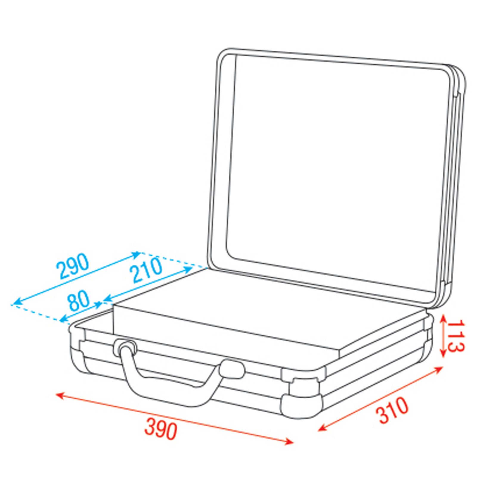 Case per 7 microfoni con vano accessori e schiuma preformata - Showgear D7304B