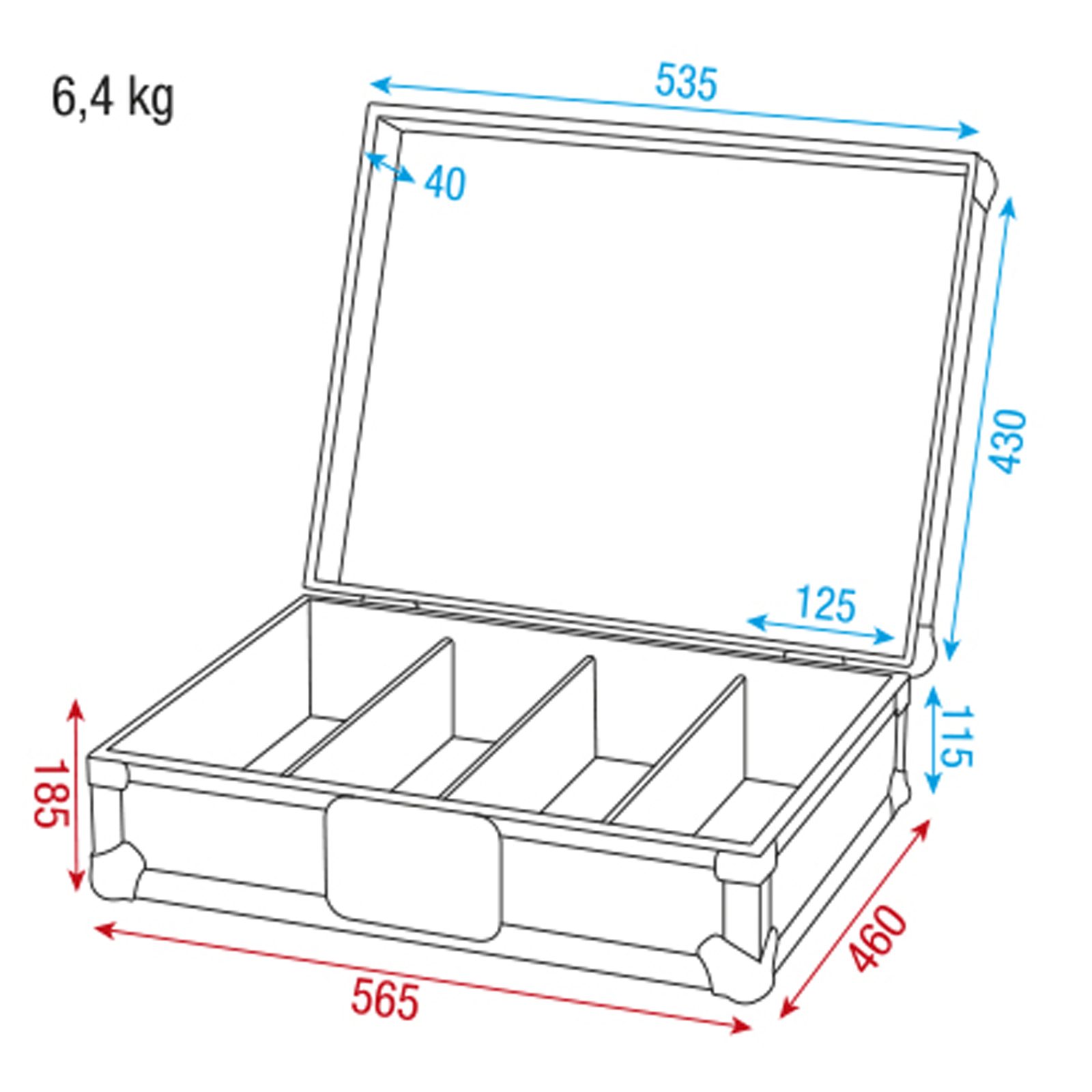 Case per 170 CD con 4 scomparti - Showgear D7327B
