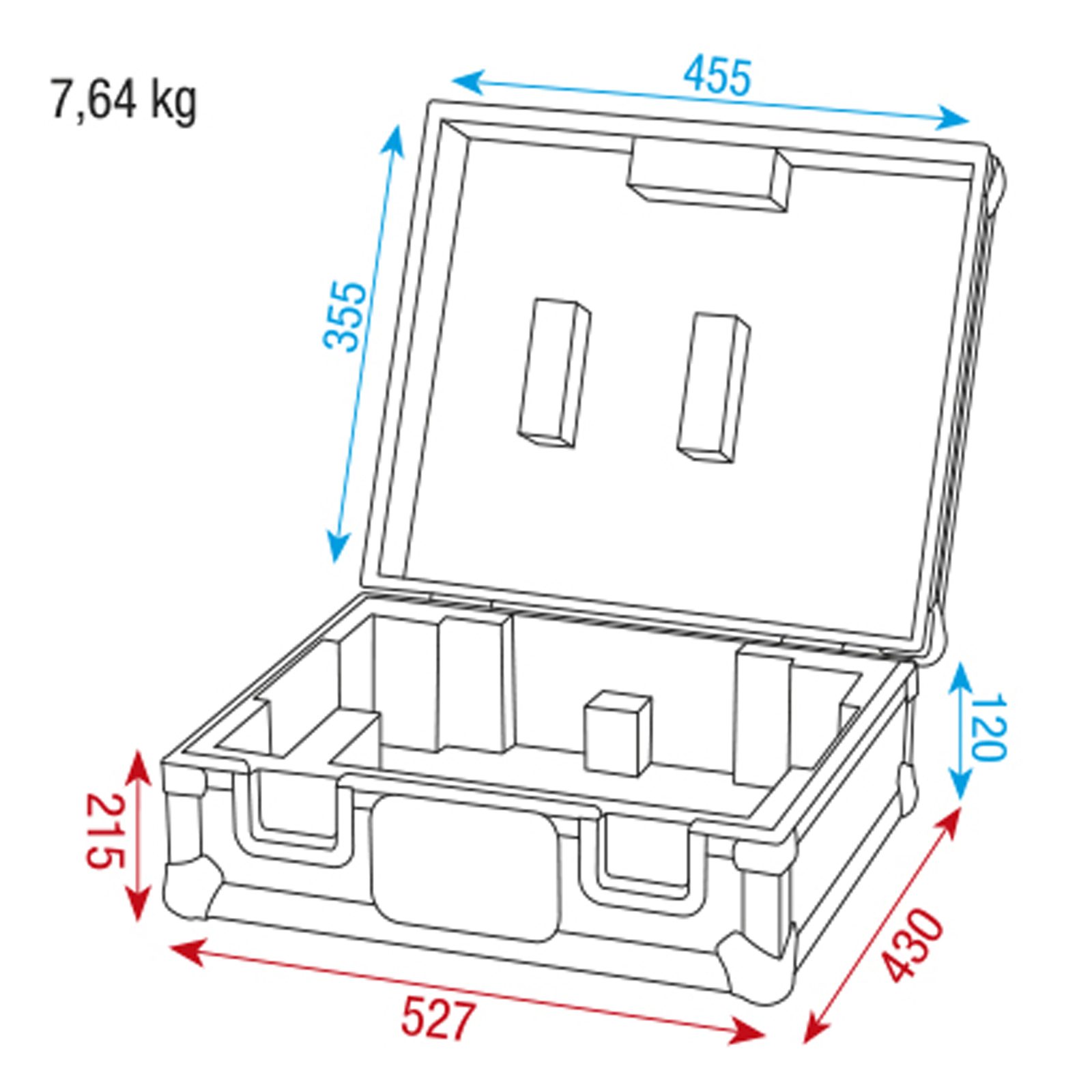 Turntable case con schiuma protettiva - Showgear D7328B