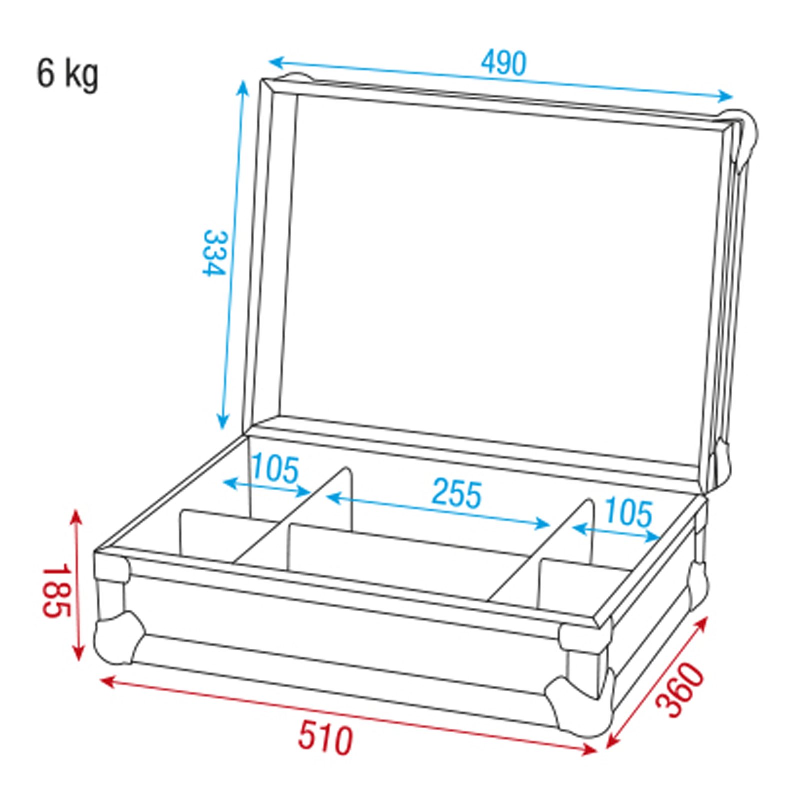 Roadie Case in legno 530x360x185 mm - Showgear D7329B